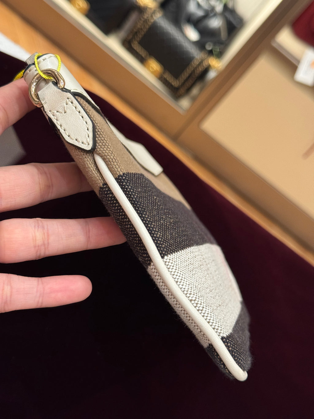 Burberry Check Peyton Crossbody White