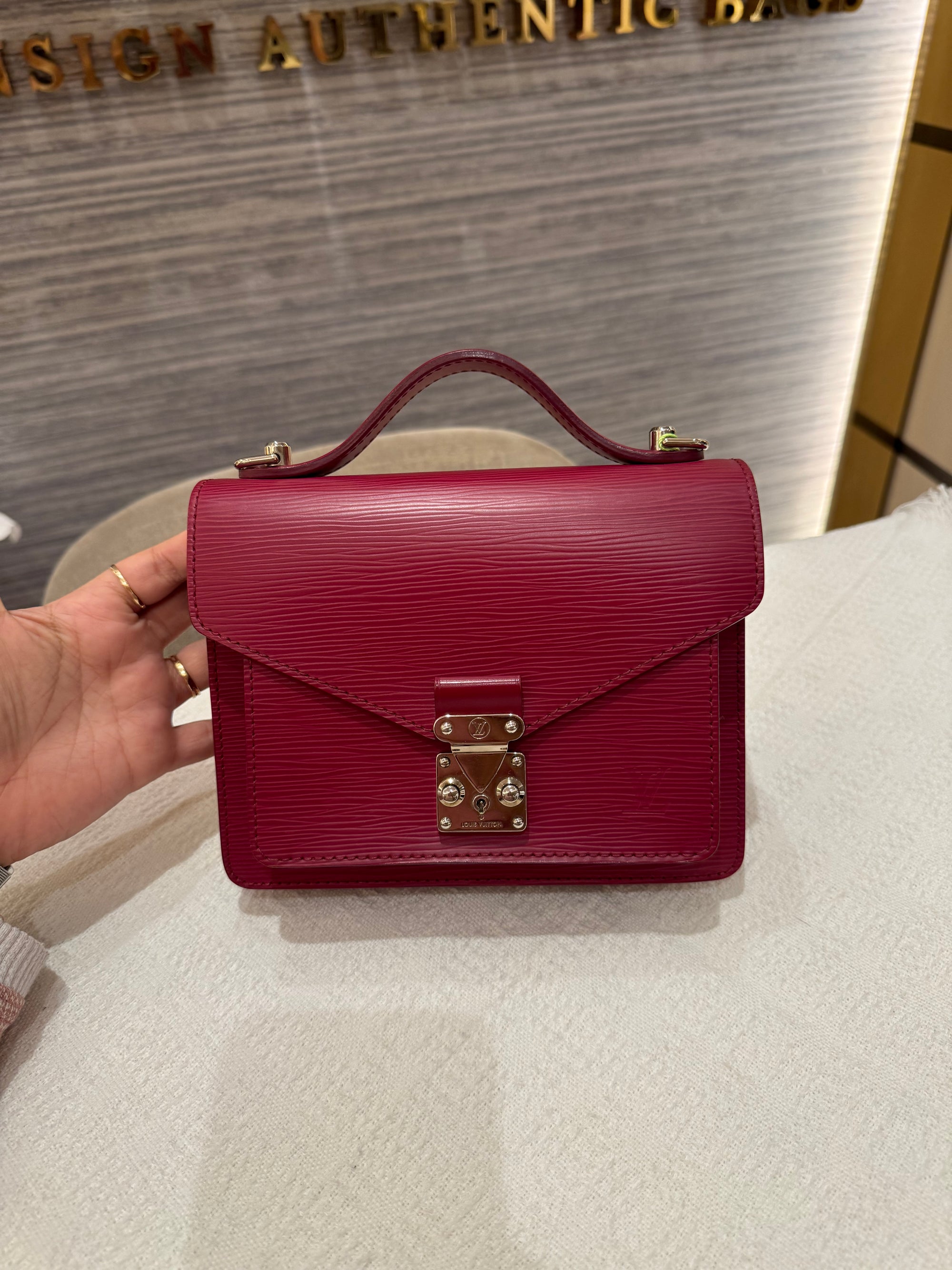 Louis Vuitton BB Monceau Epi Fuchsia