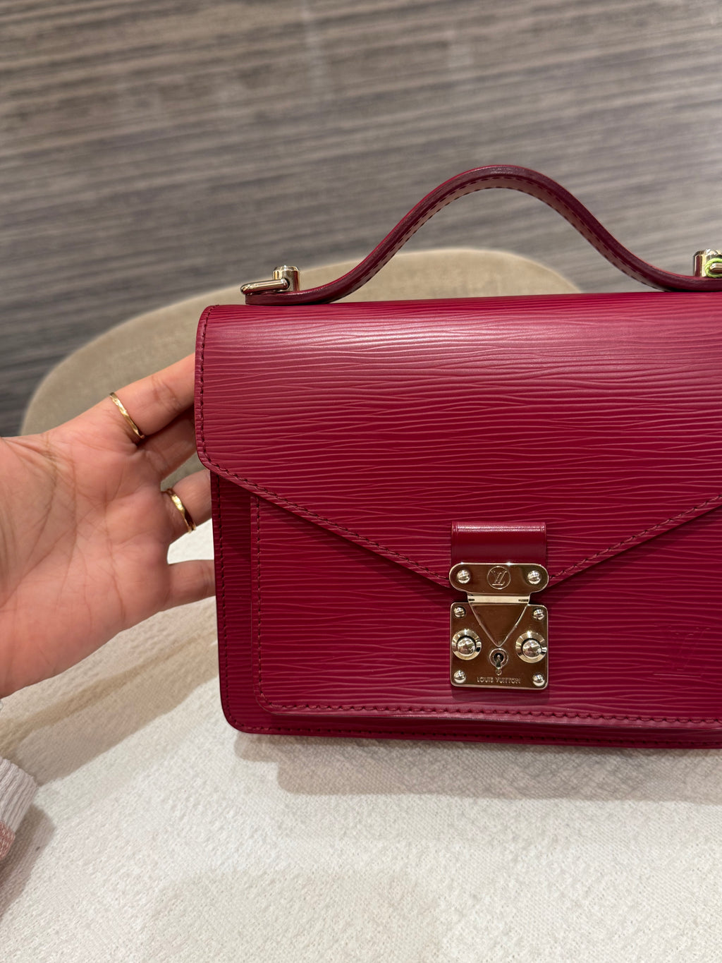 Louis Vuitton BB Monceau Epi Fuchsia