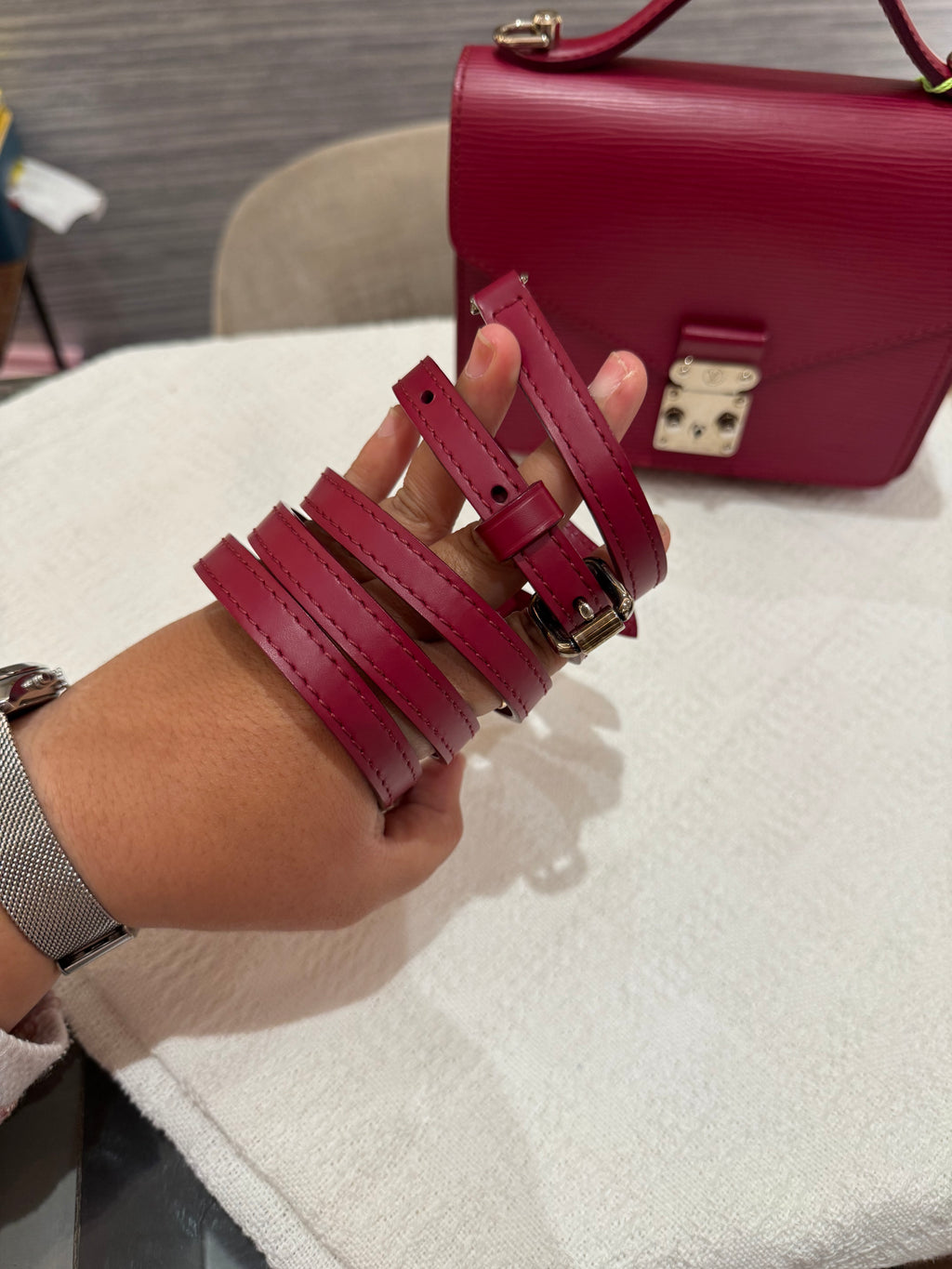 Louis Vuitton BB Monceau Epi Fuchsia