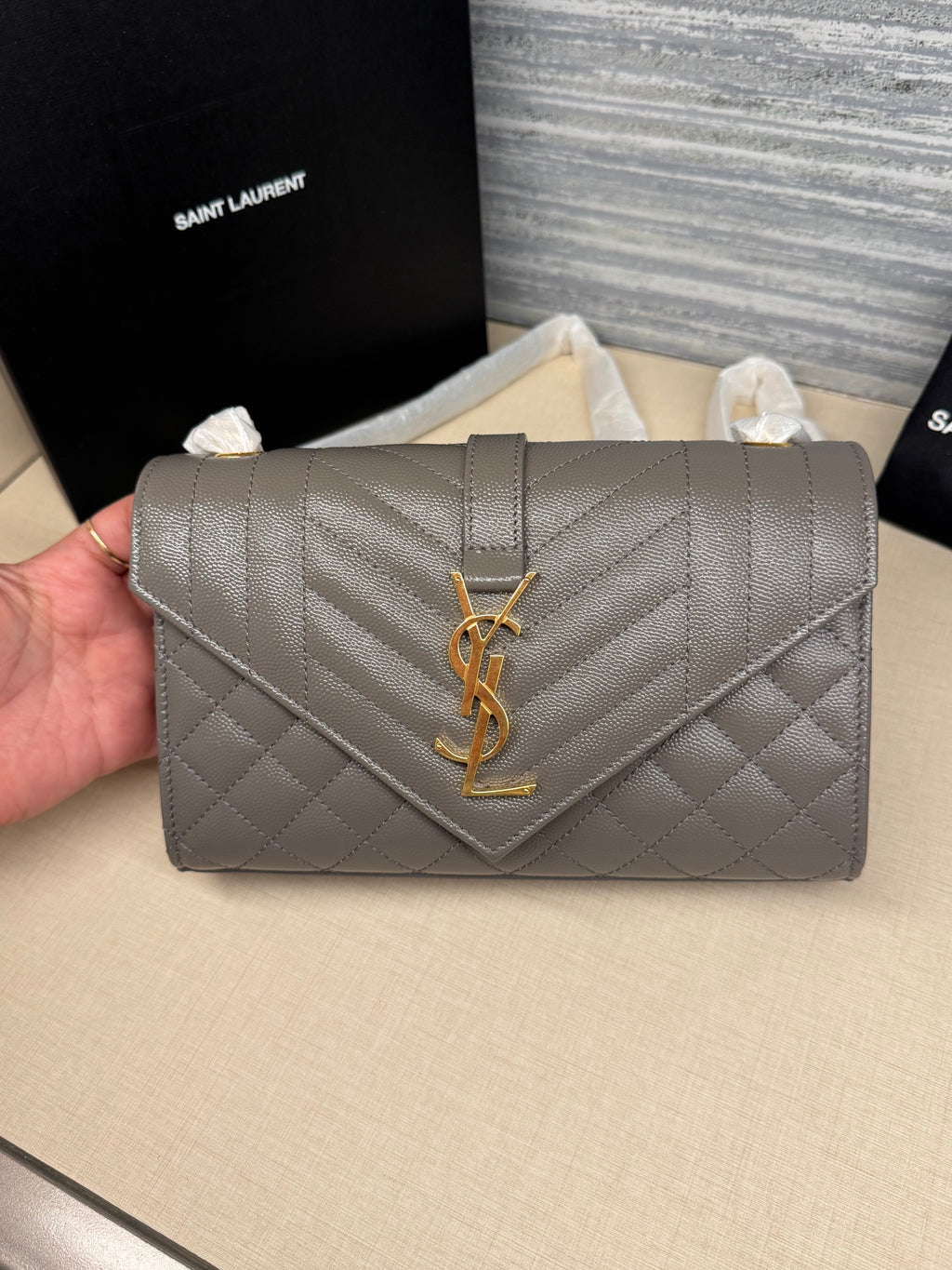 Saint Laurent Envelope Small Grey