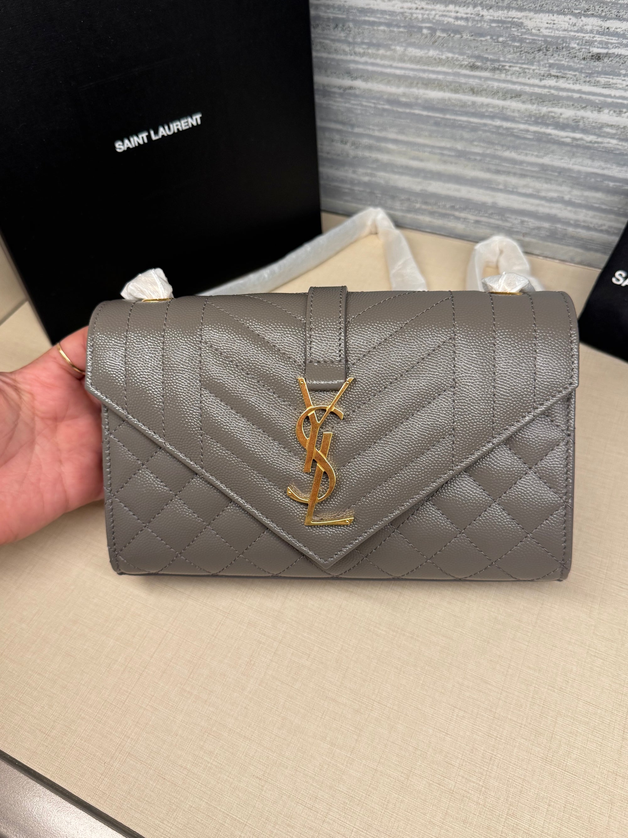 Saint Laurent Envelope Small Grey