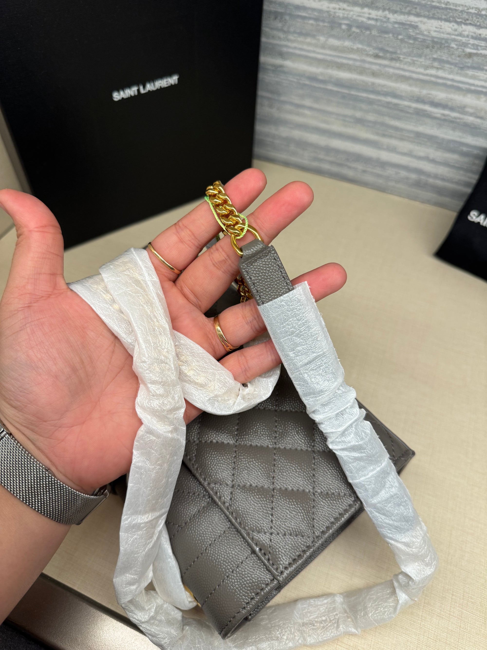 Saint Laurent Envelope Small Grey