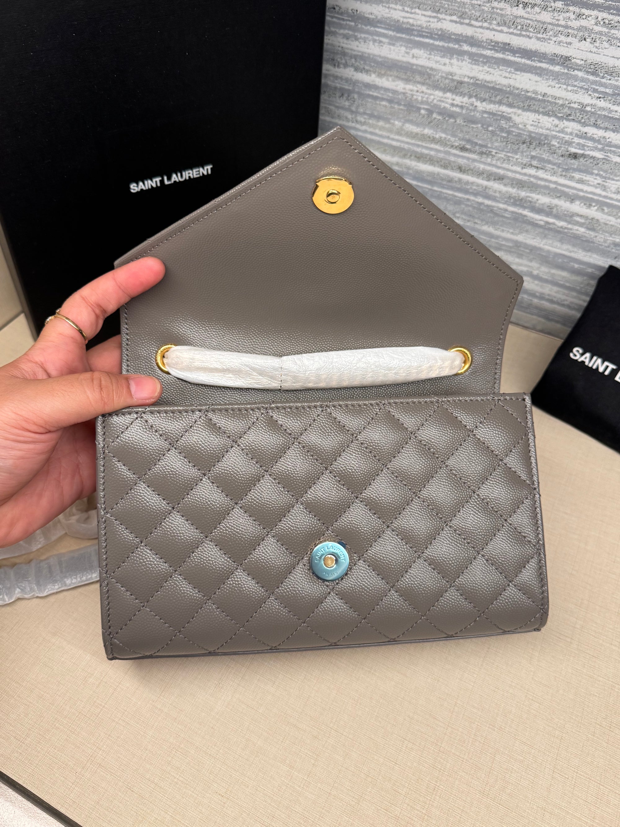 Saint Laurent Envelope Small Grey