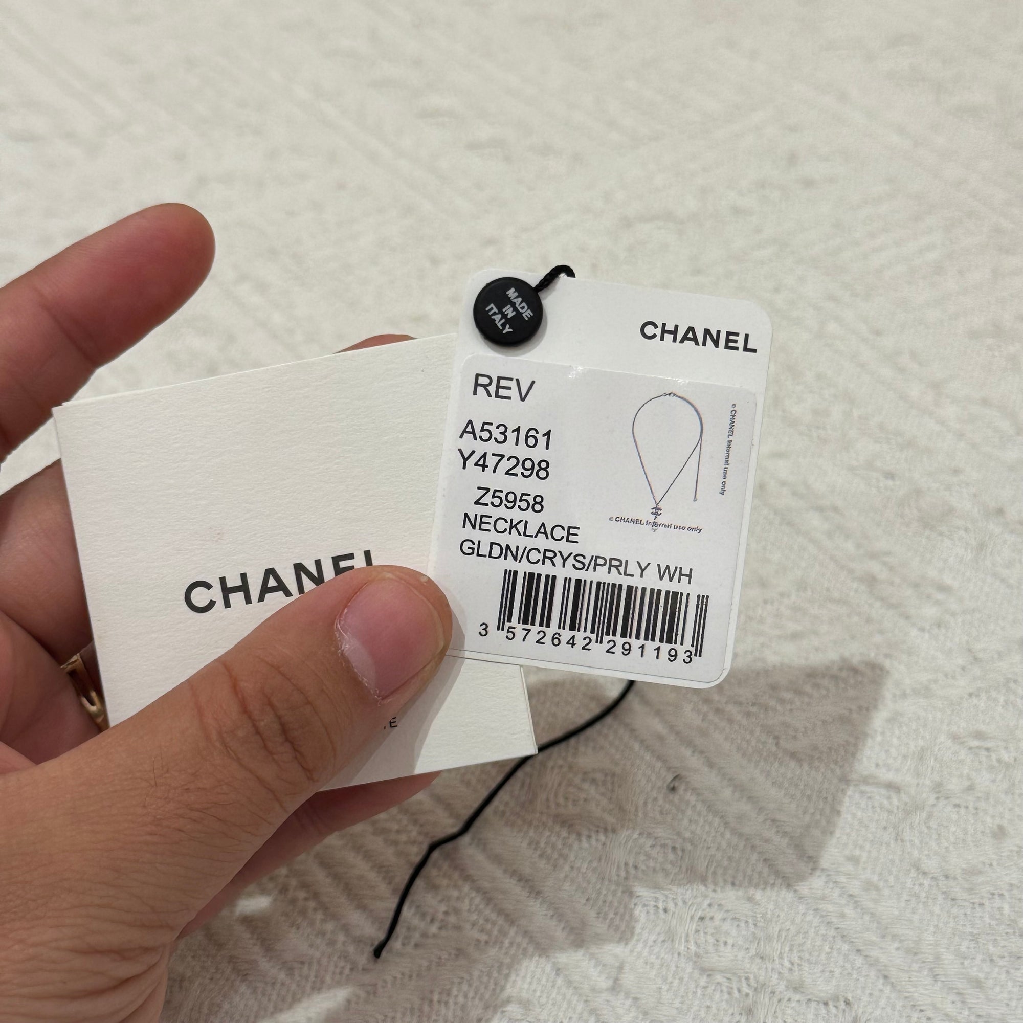 Chanel Necklace Logo Pearl