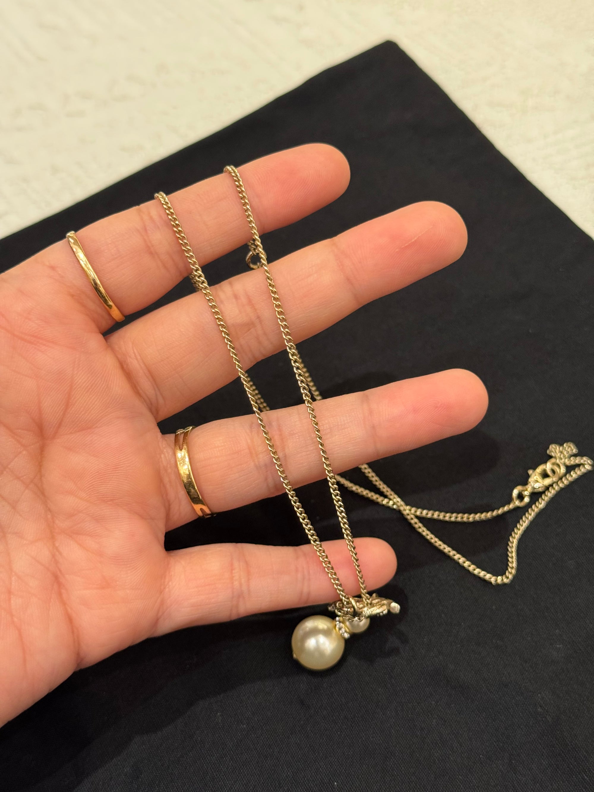 Chanel Necklace Logo Pearl