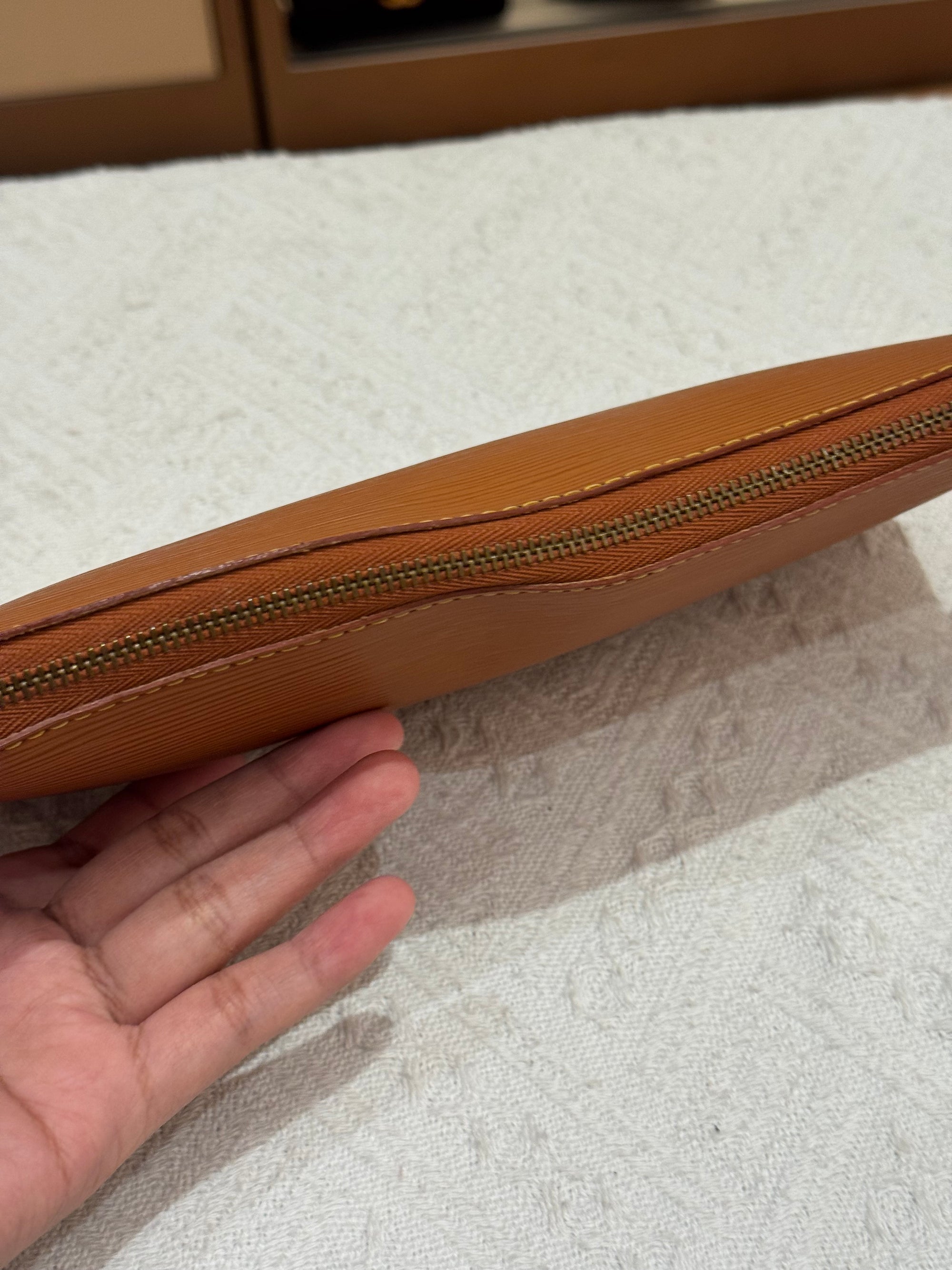 Louis Vuitton Pouchette Epi Leather Gold
