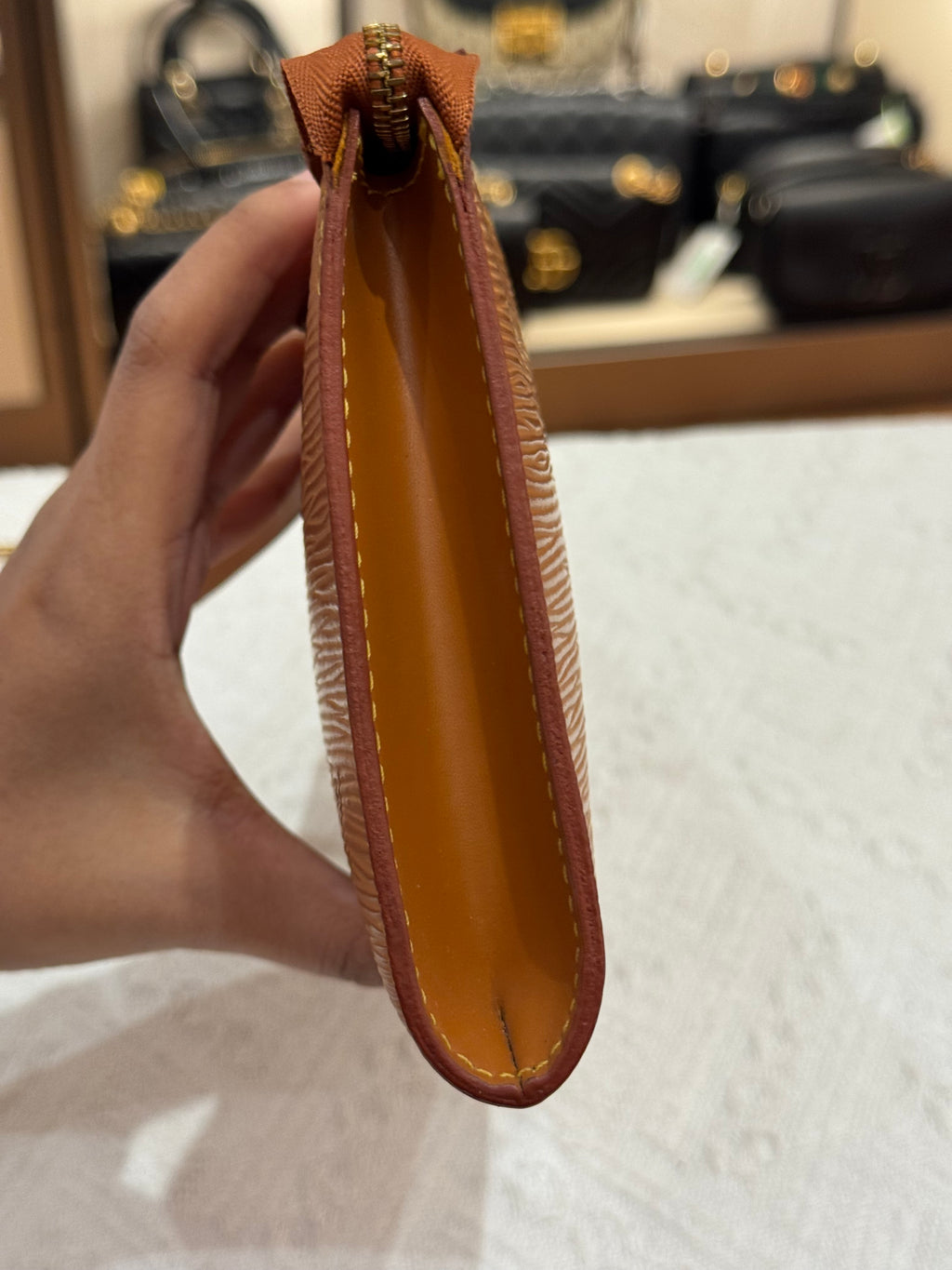 Louis Vuitton Pouchette Epi Leather Gold