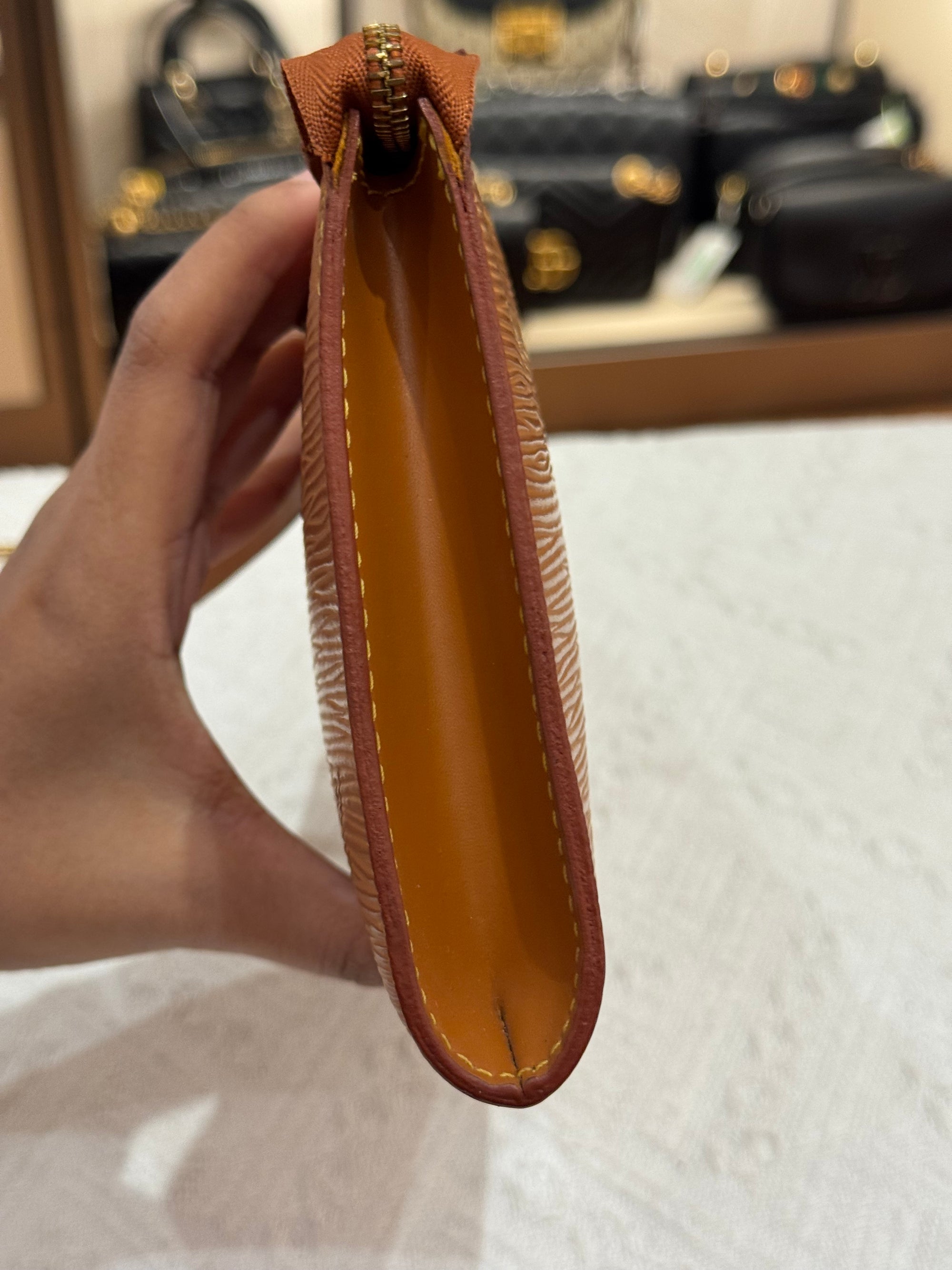 Louis Vuitton Pouchette Epi Leather Gold