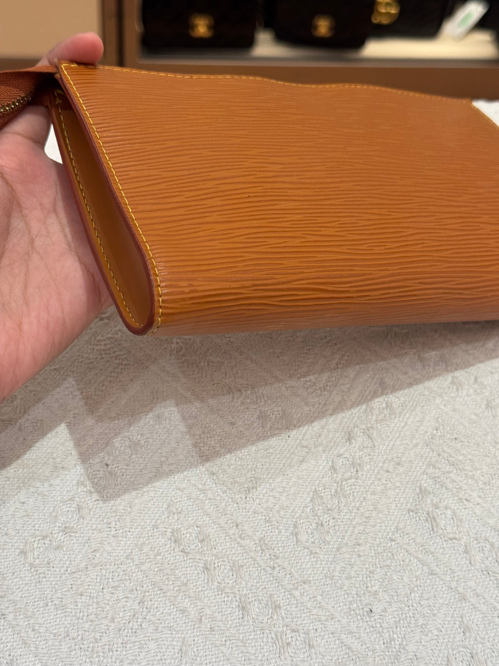 Louis Vuitton Pouchette Epi Leather Gold
