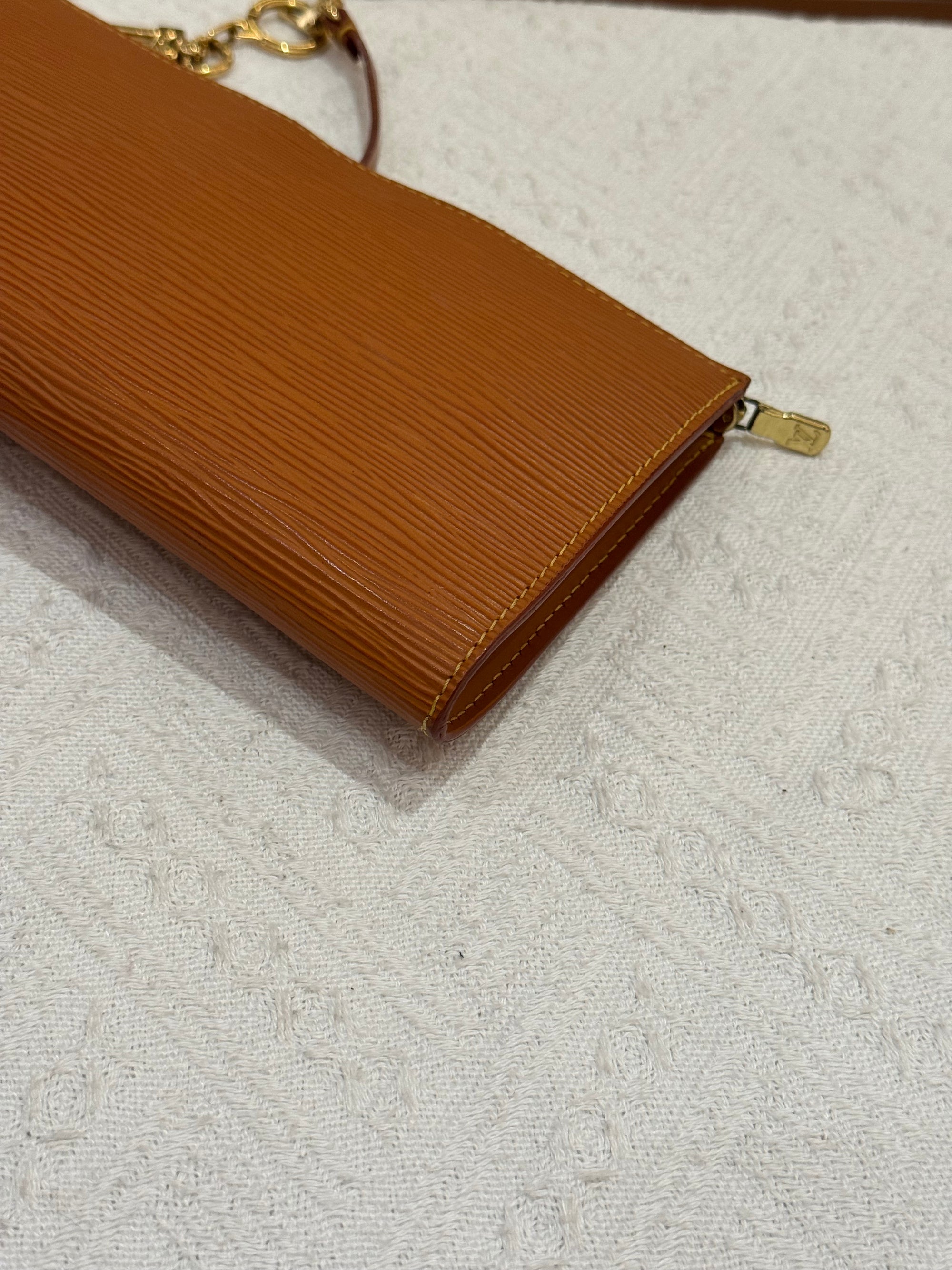 Louis Vuitton Pouchette Epi Leather Gold