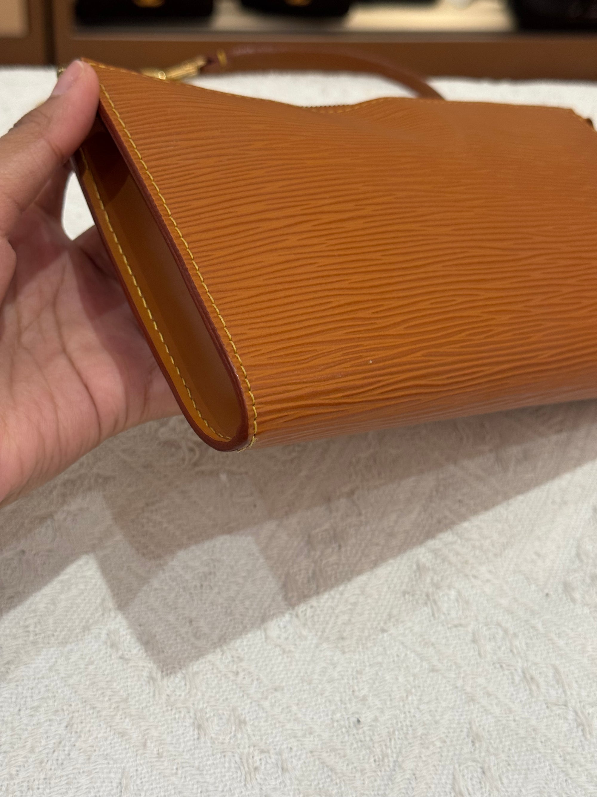 Louis Vuitton Pouchette Epi Leather Gold