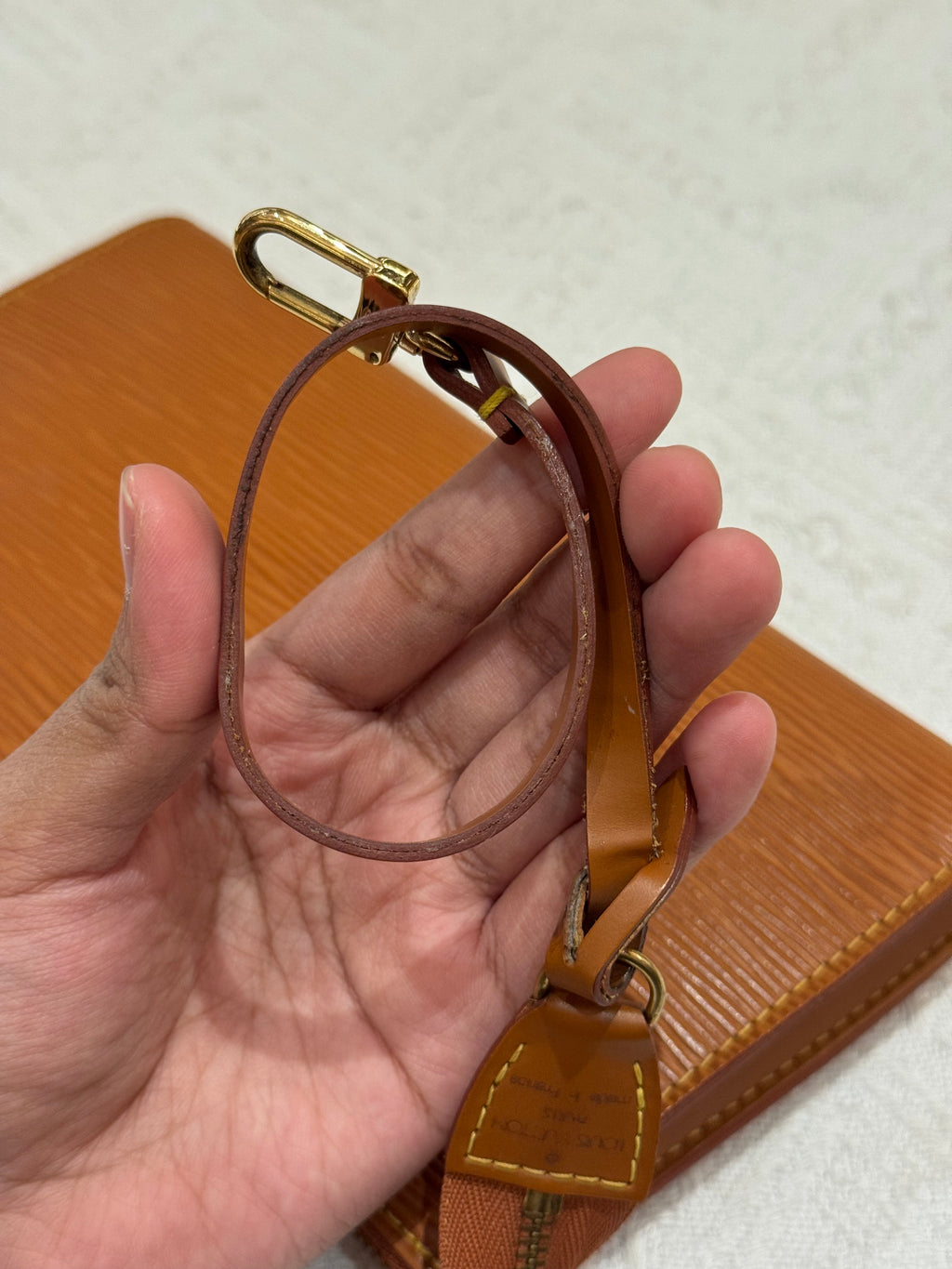 Louis Vuitton Pouchette Epi Leather Gold