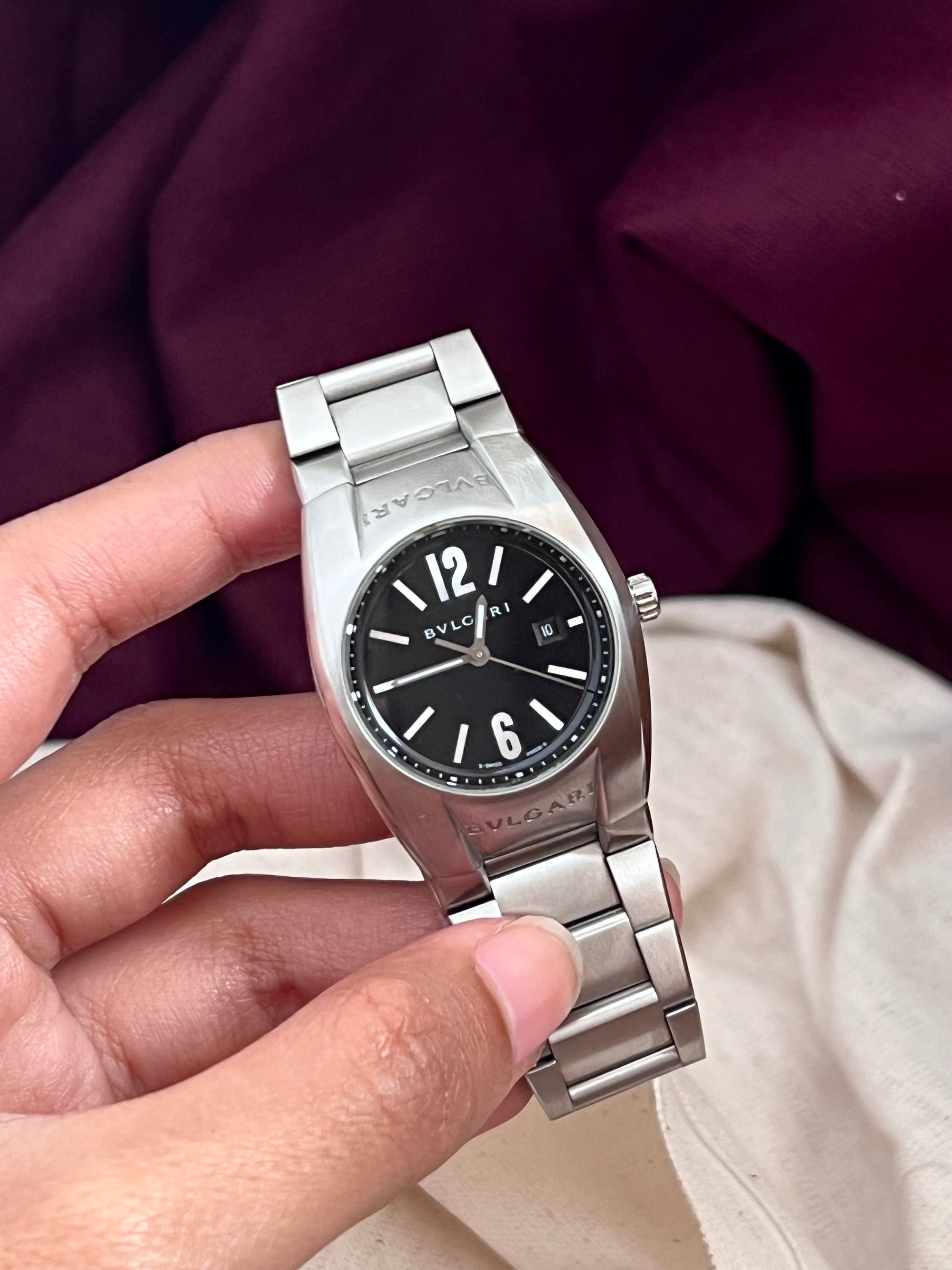 Bvlgari Ergon Silver Black Dial