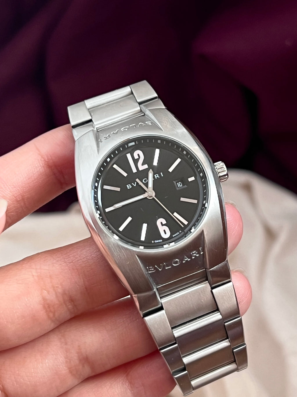 Bvlgari Ergon Silver Black Dial