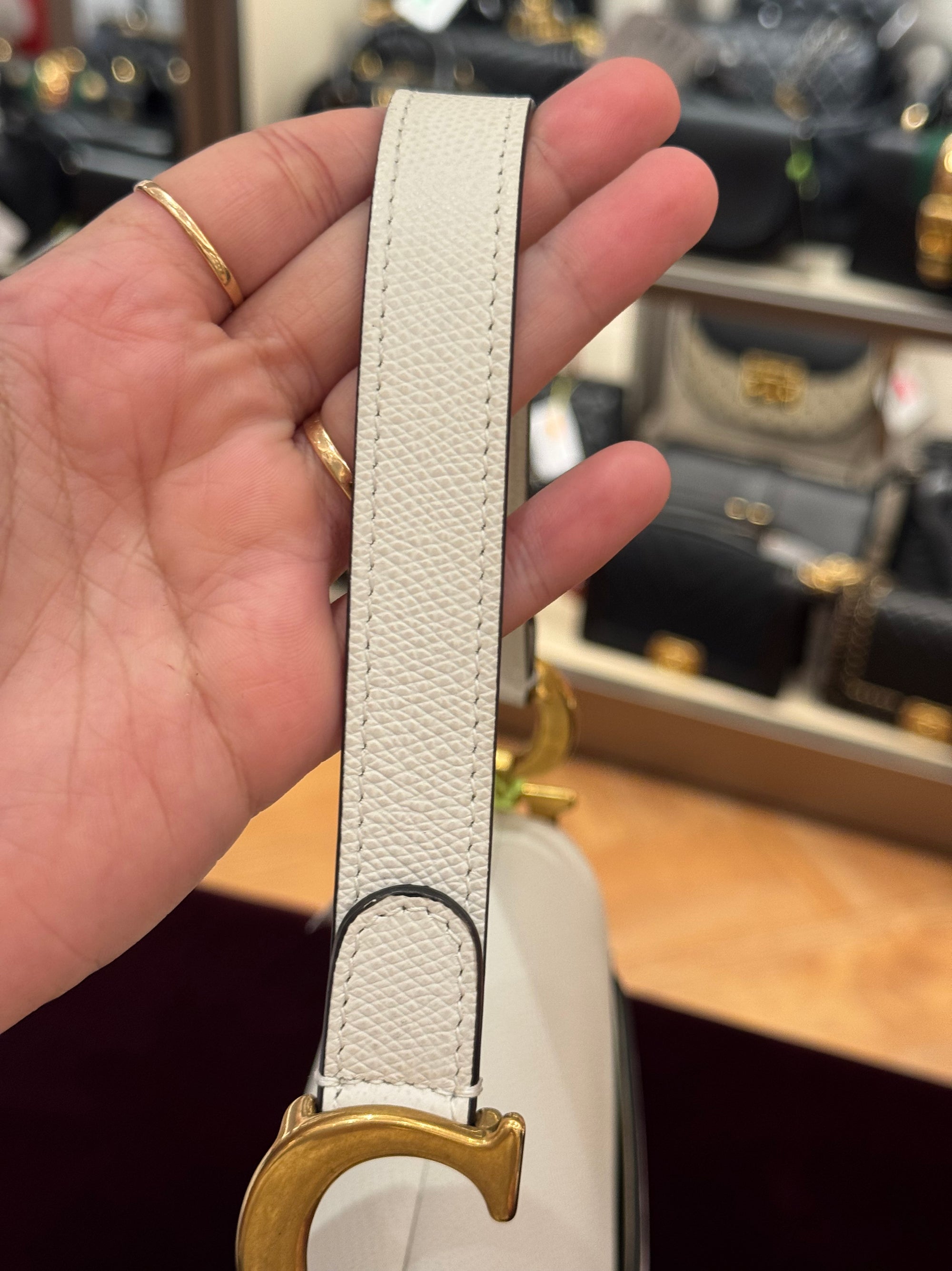 Dior Saddle Medium White GHW