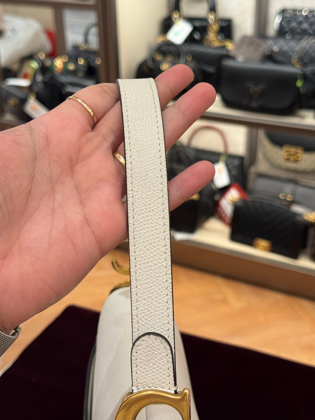 Dior Saddle Medium White GHW