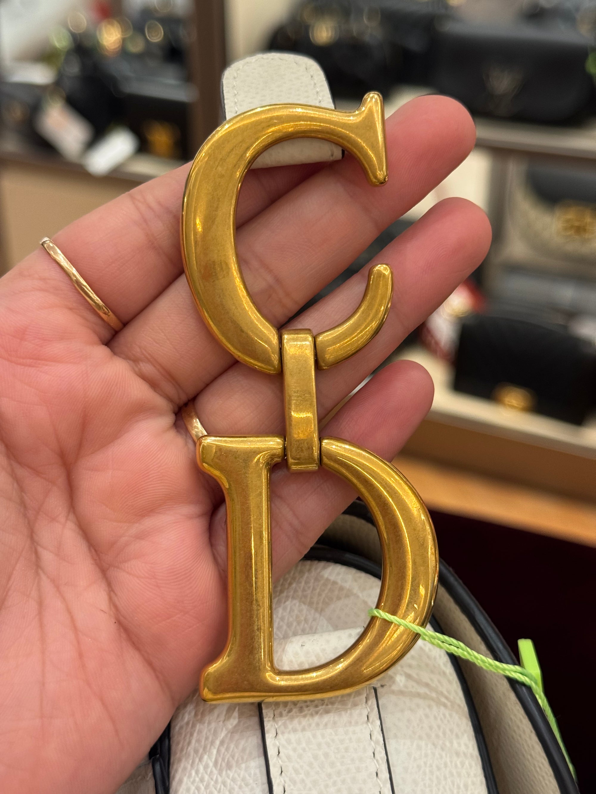 Dior Saddle Medium White GHW