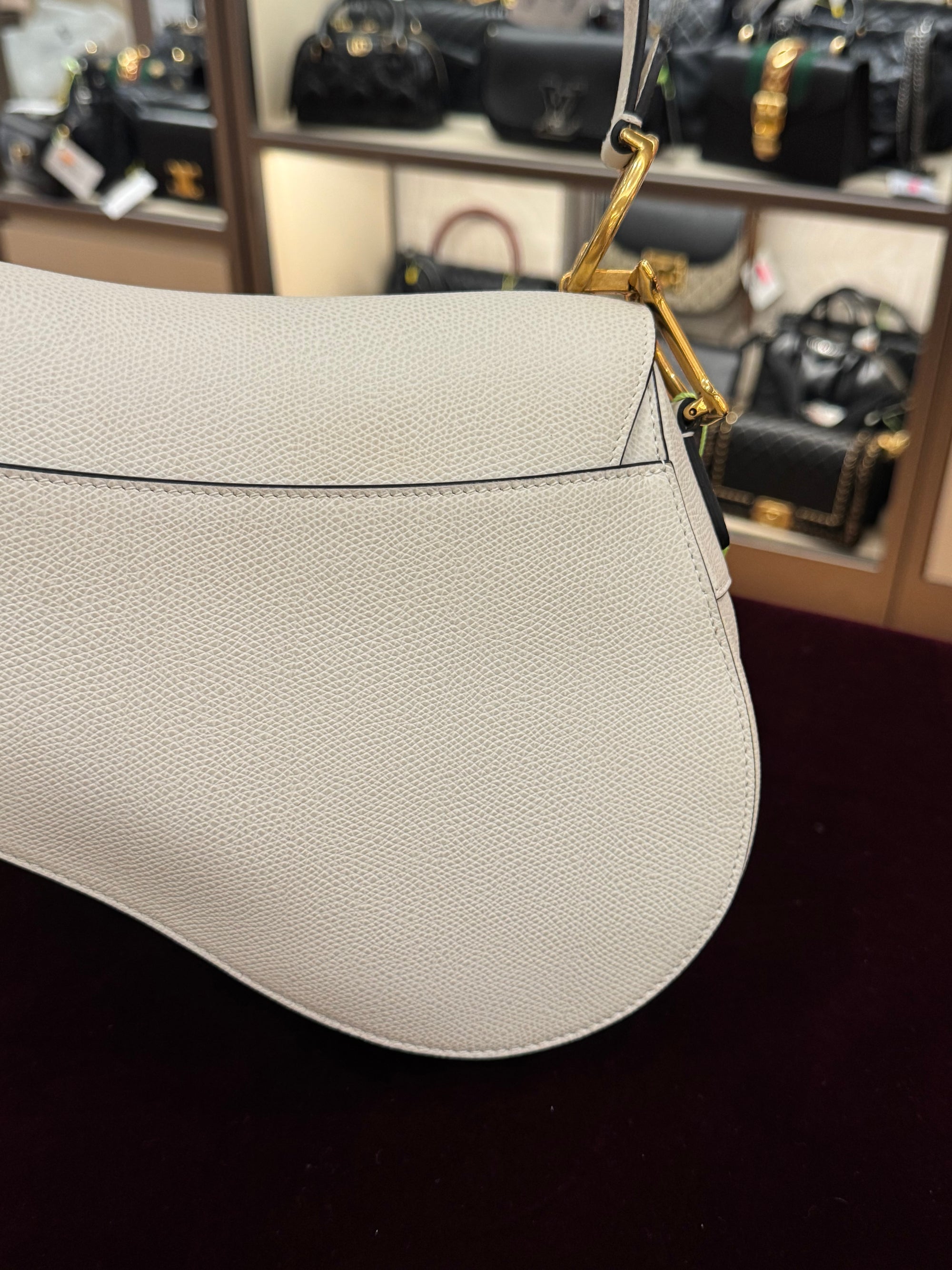Dior Saddle Medium White GHW