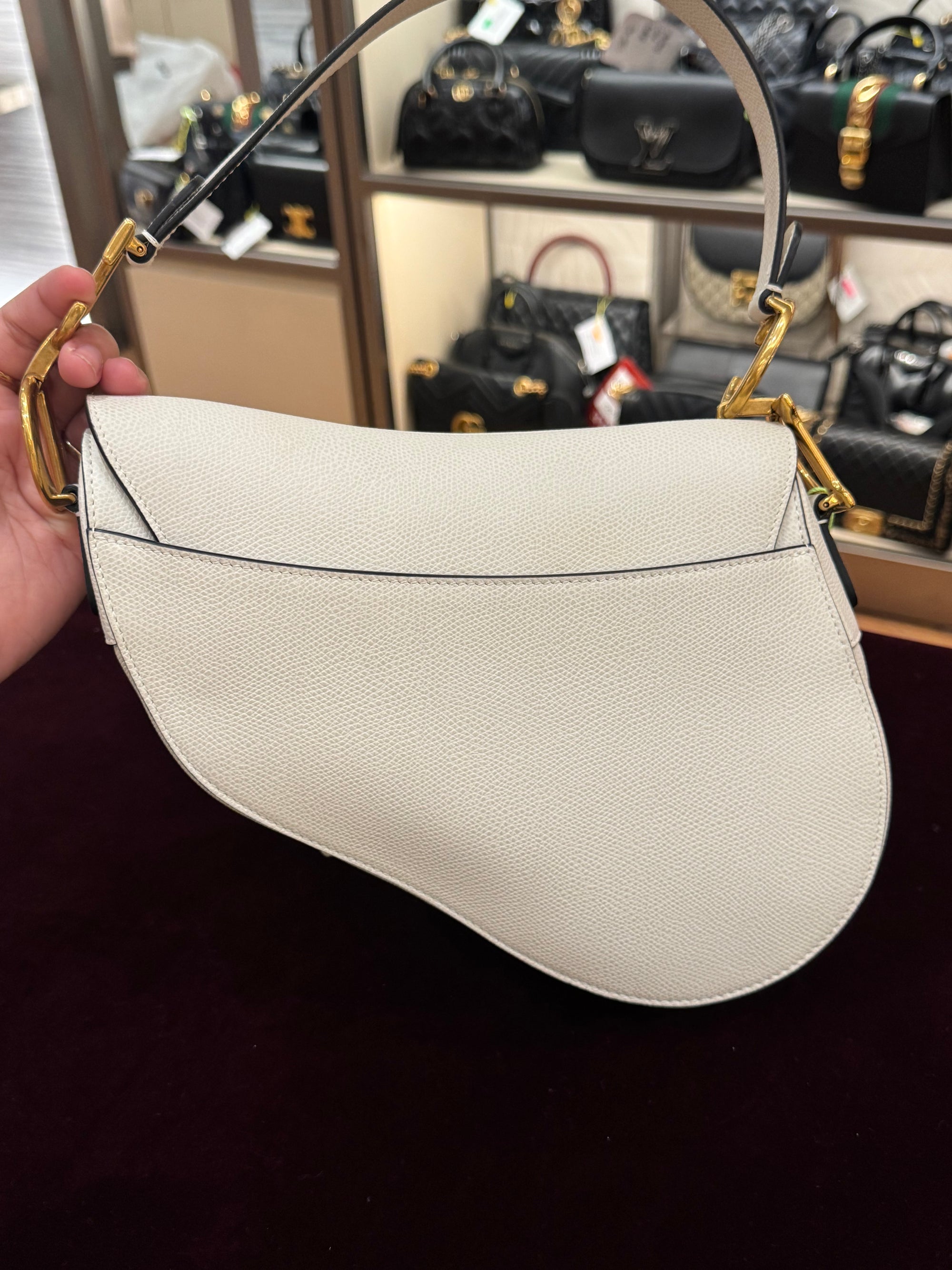 Dior Saddle Medium White GHW