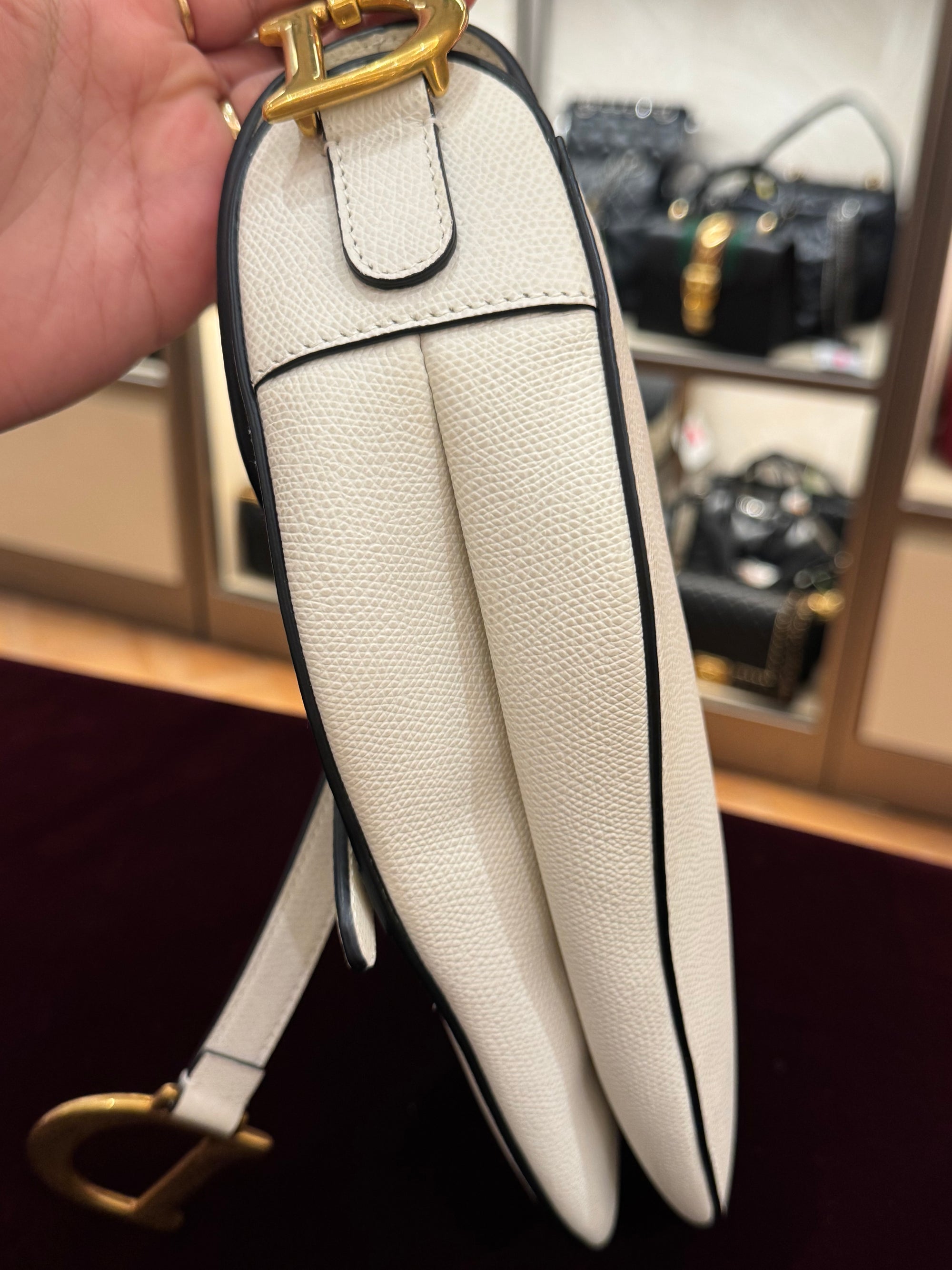 Dior Saddle Medium White GHW