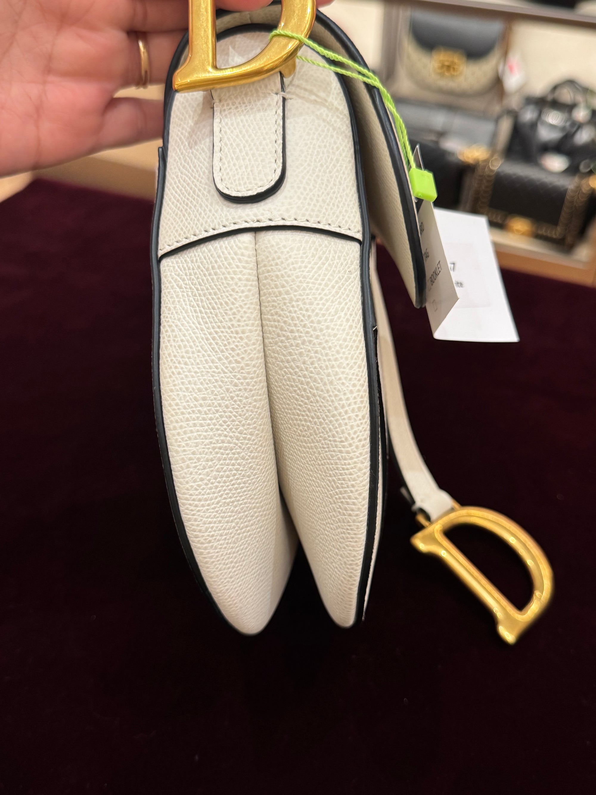 Dior Saddle Medium White GHW