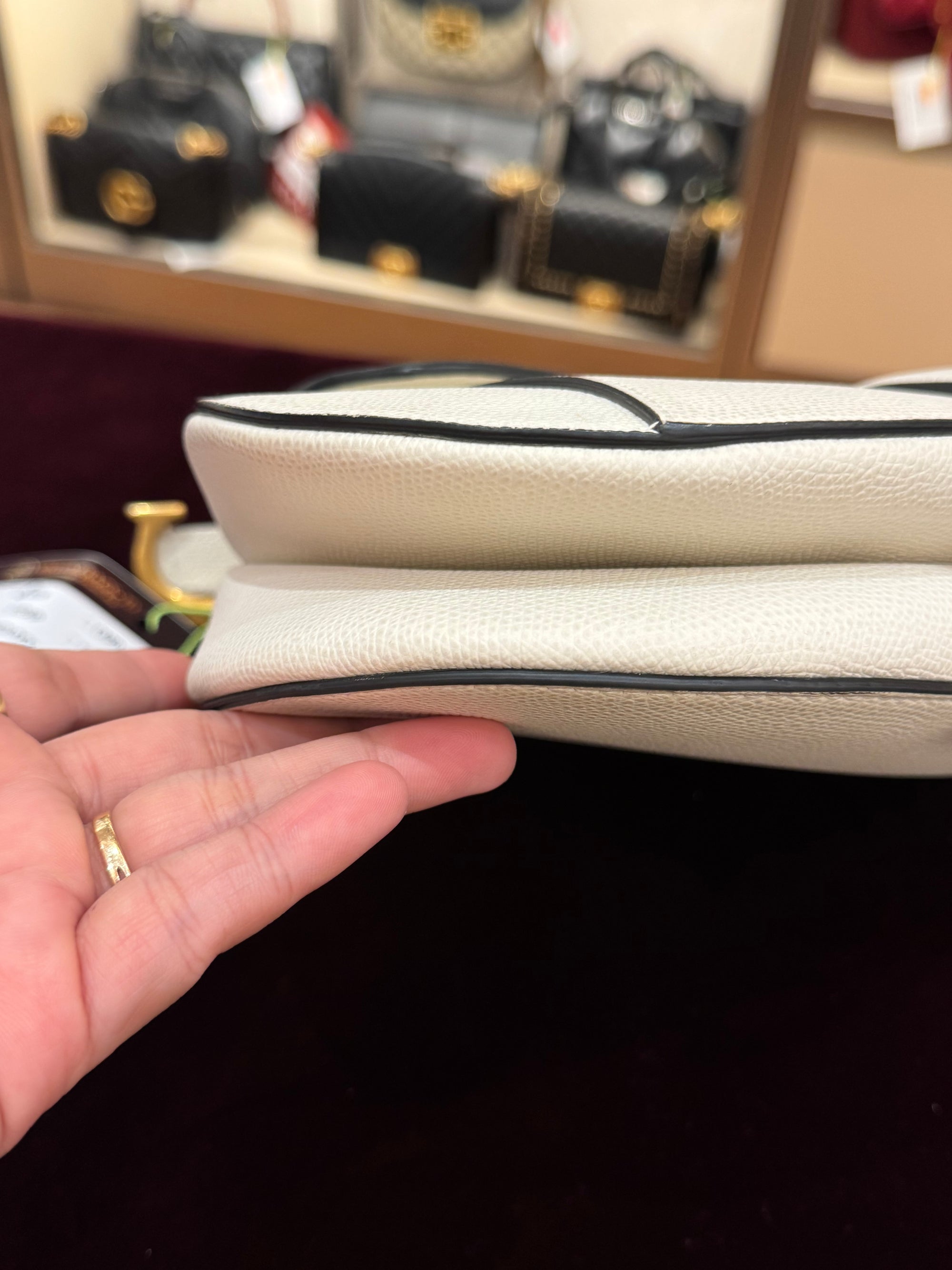 Dior Saddle Medium White GHW