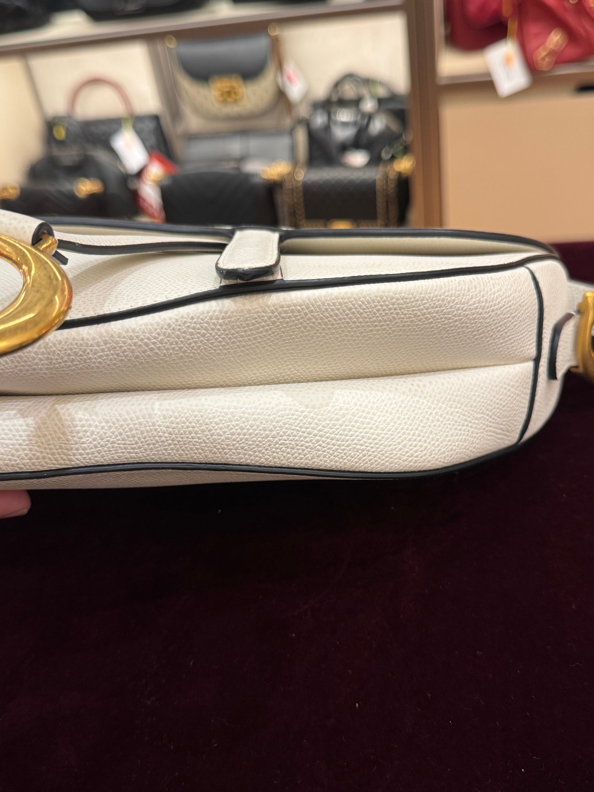 Dior Saddle Medium White GHW