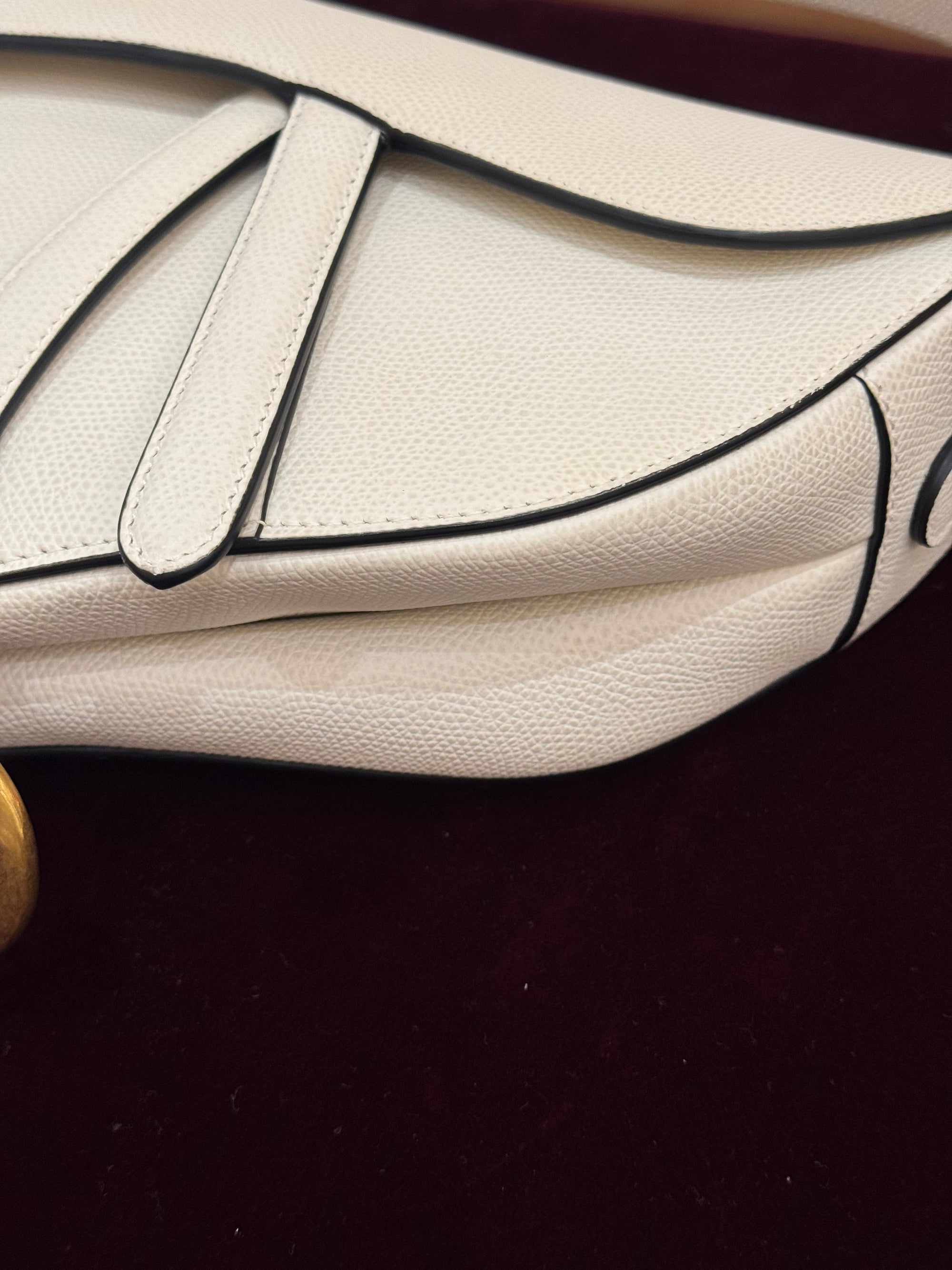 Dior Saddle Medium White GHW