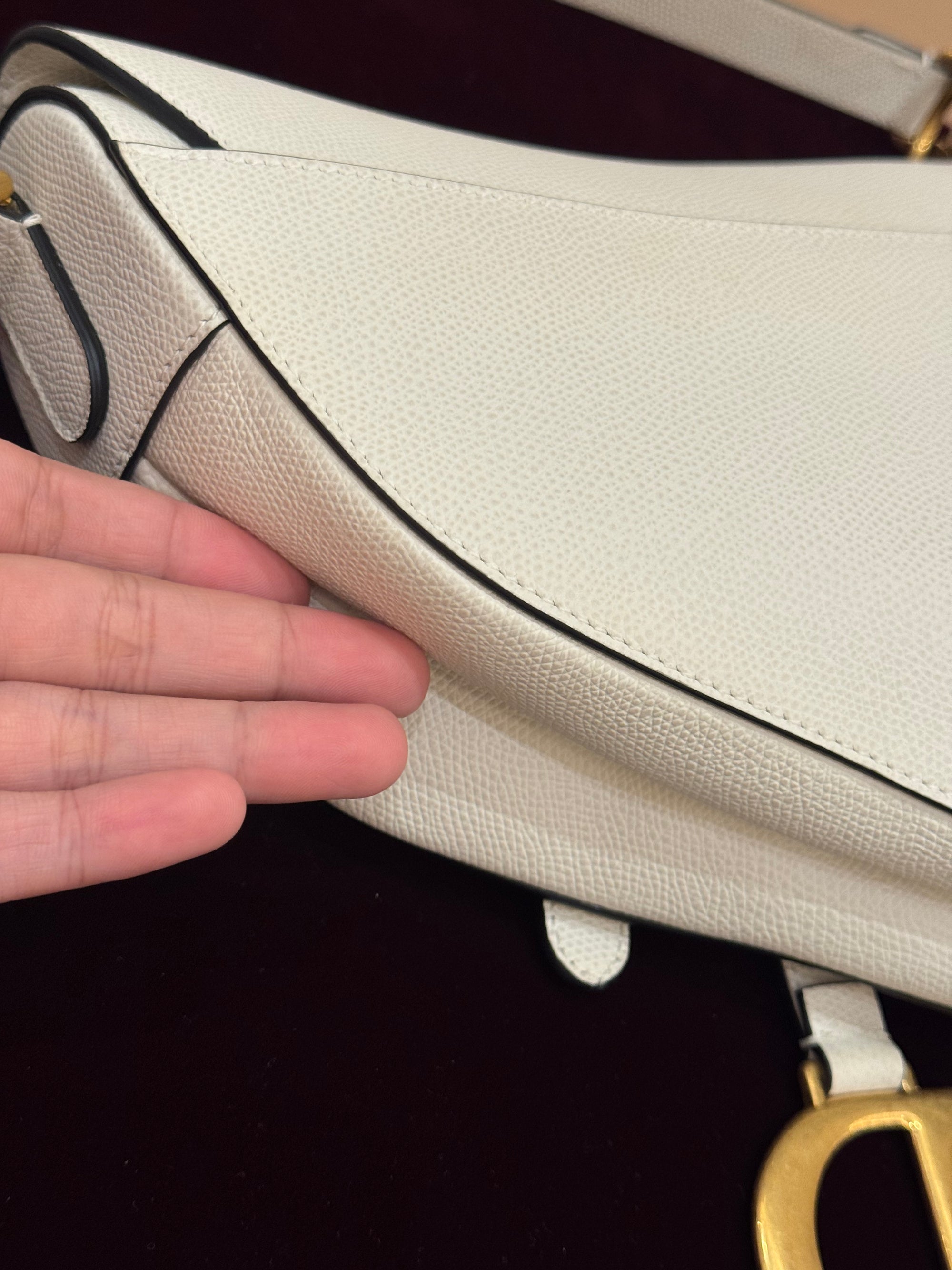 Dior Saddle Medium White GHW