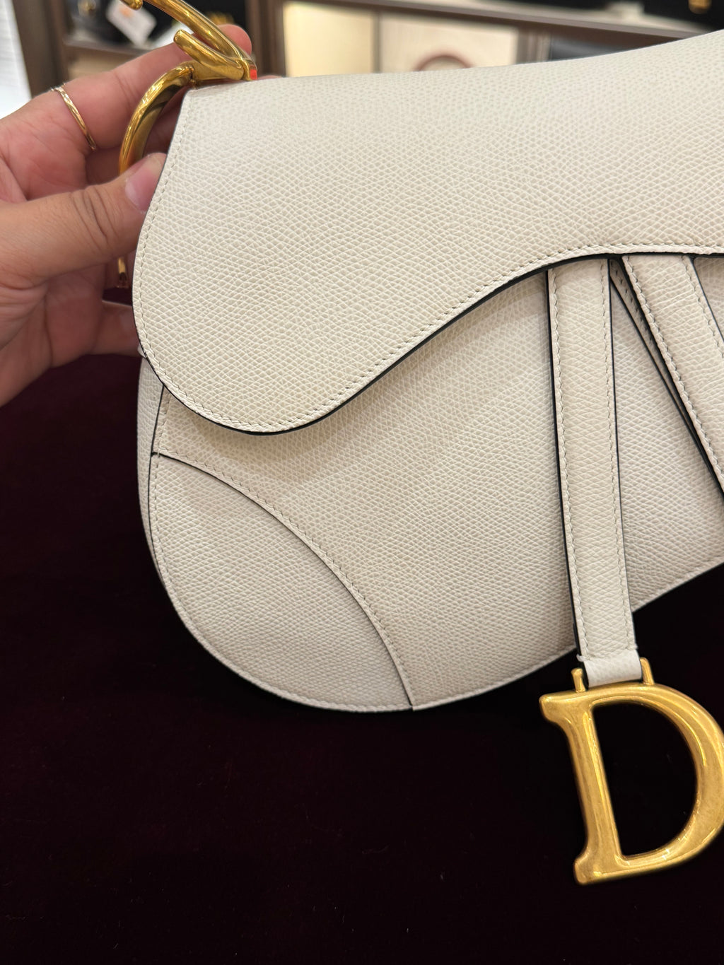 Dior Saddle Medium White GHW