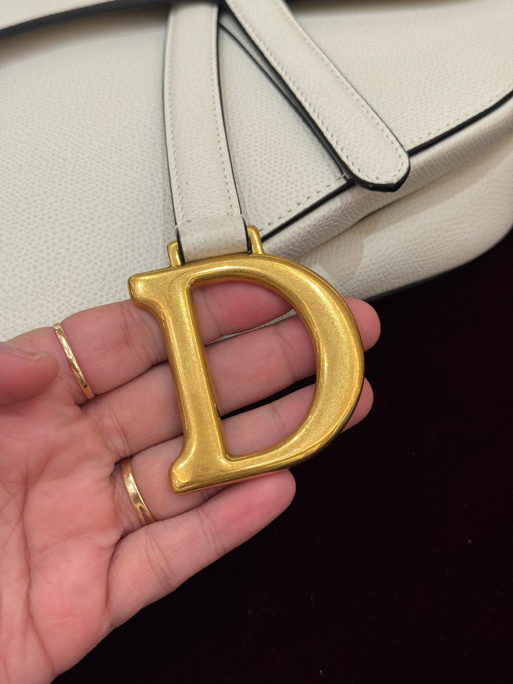 Dior Saddle Medium White GHW
