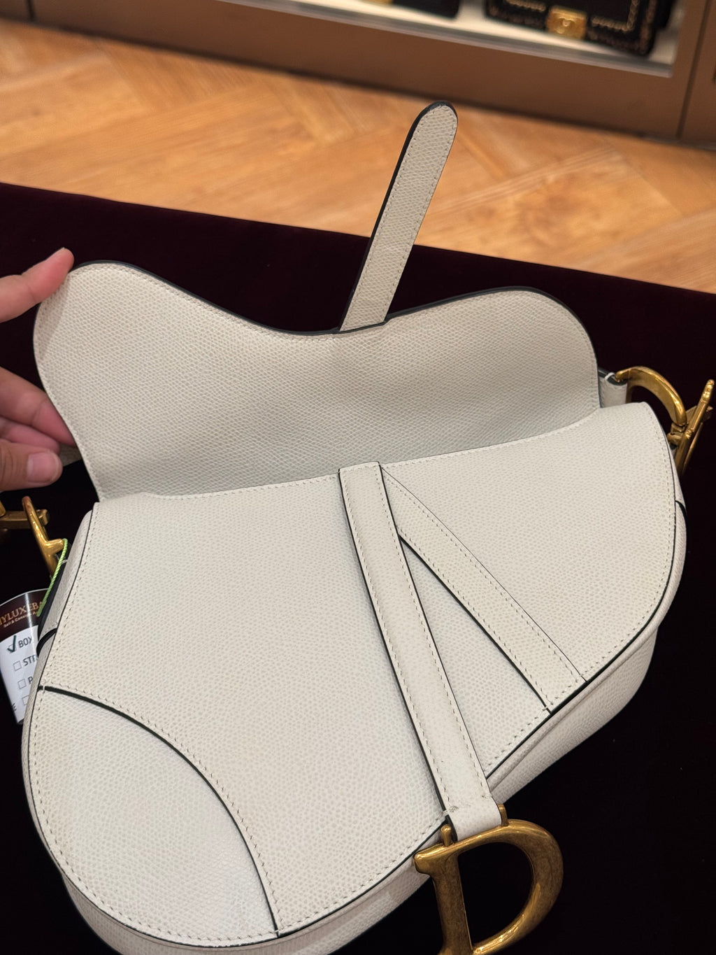 Dior Saddle Medium White GHW