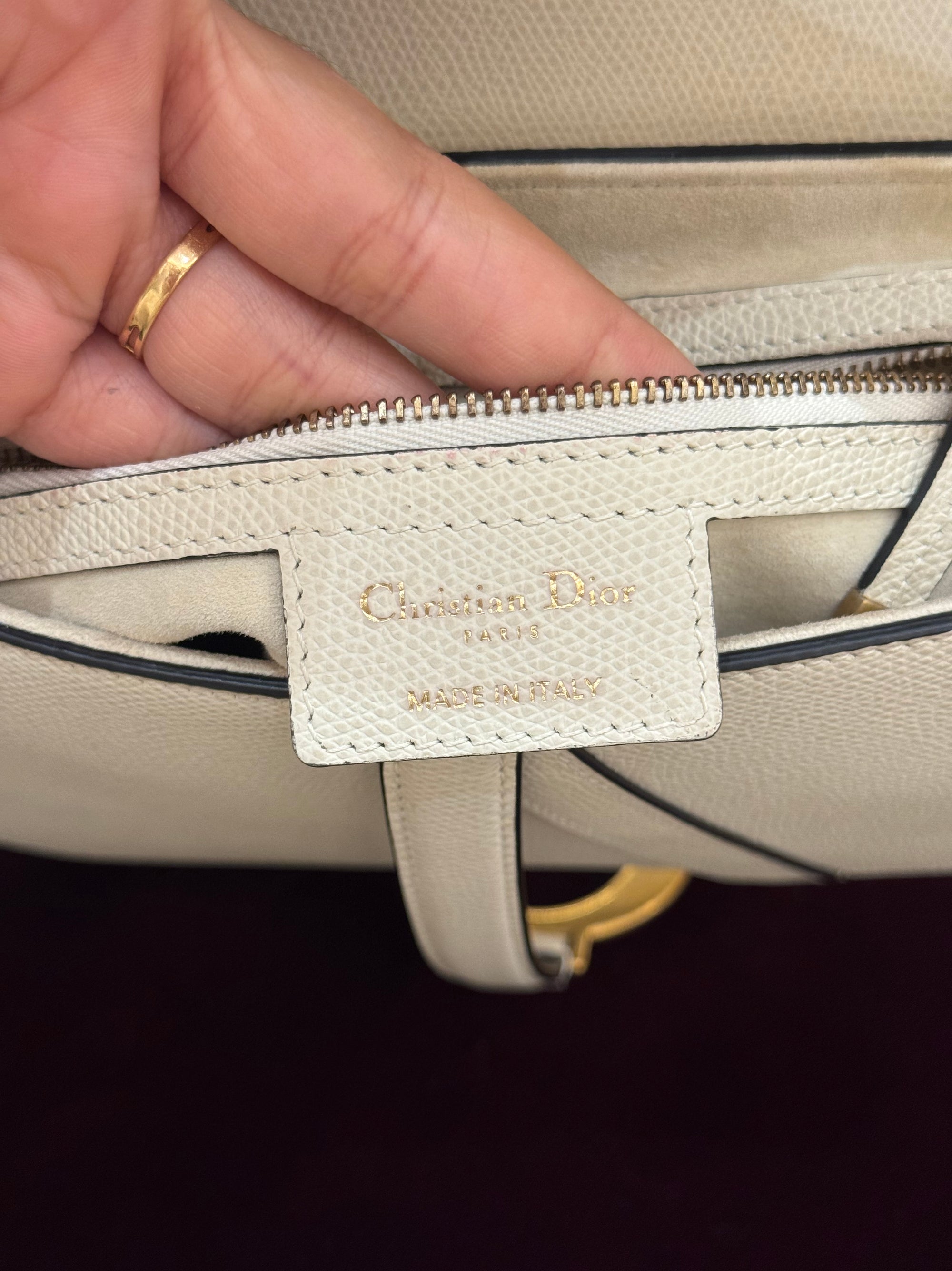 Dior Saddle Medium White GHW