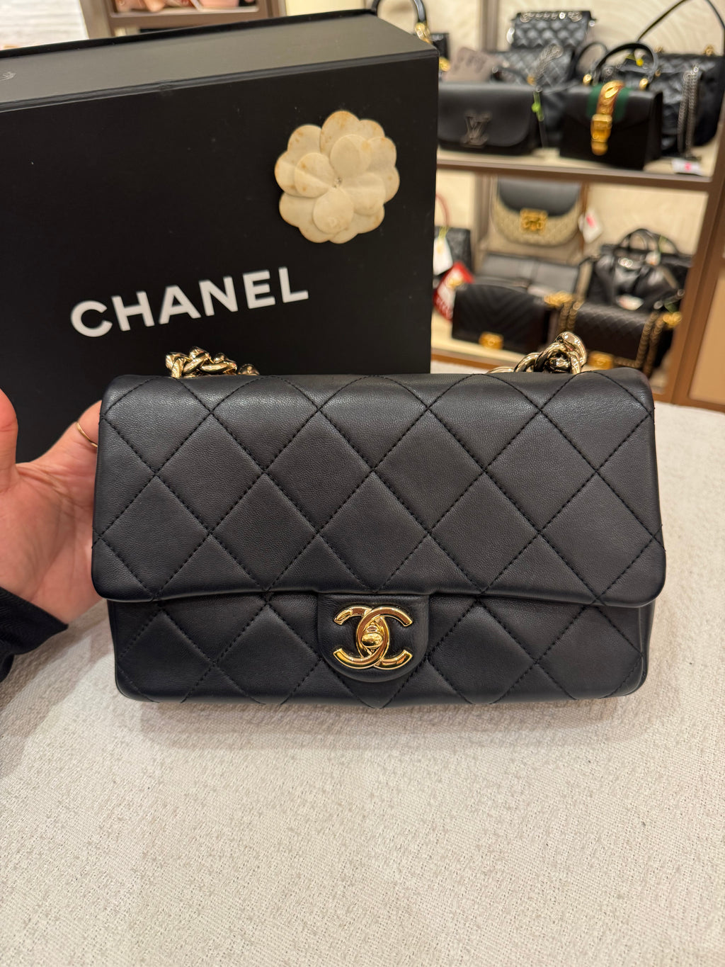Chanel Resin Flap Chain Black