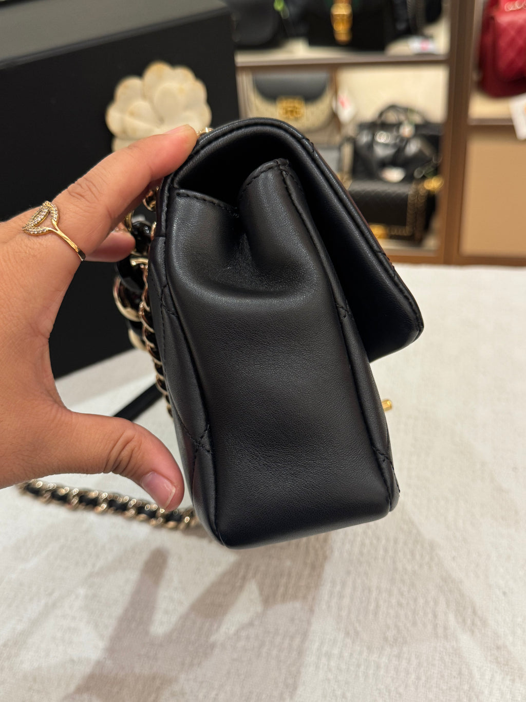 Chanel Resin Flap Chain Black