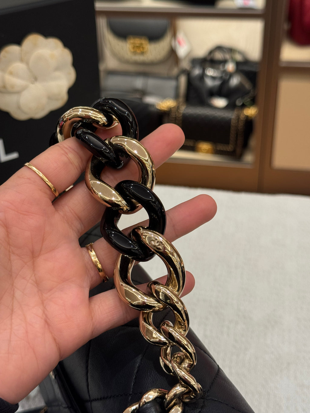 Chanel Resin Flap Chain Black