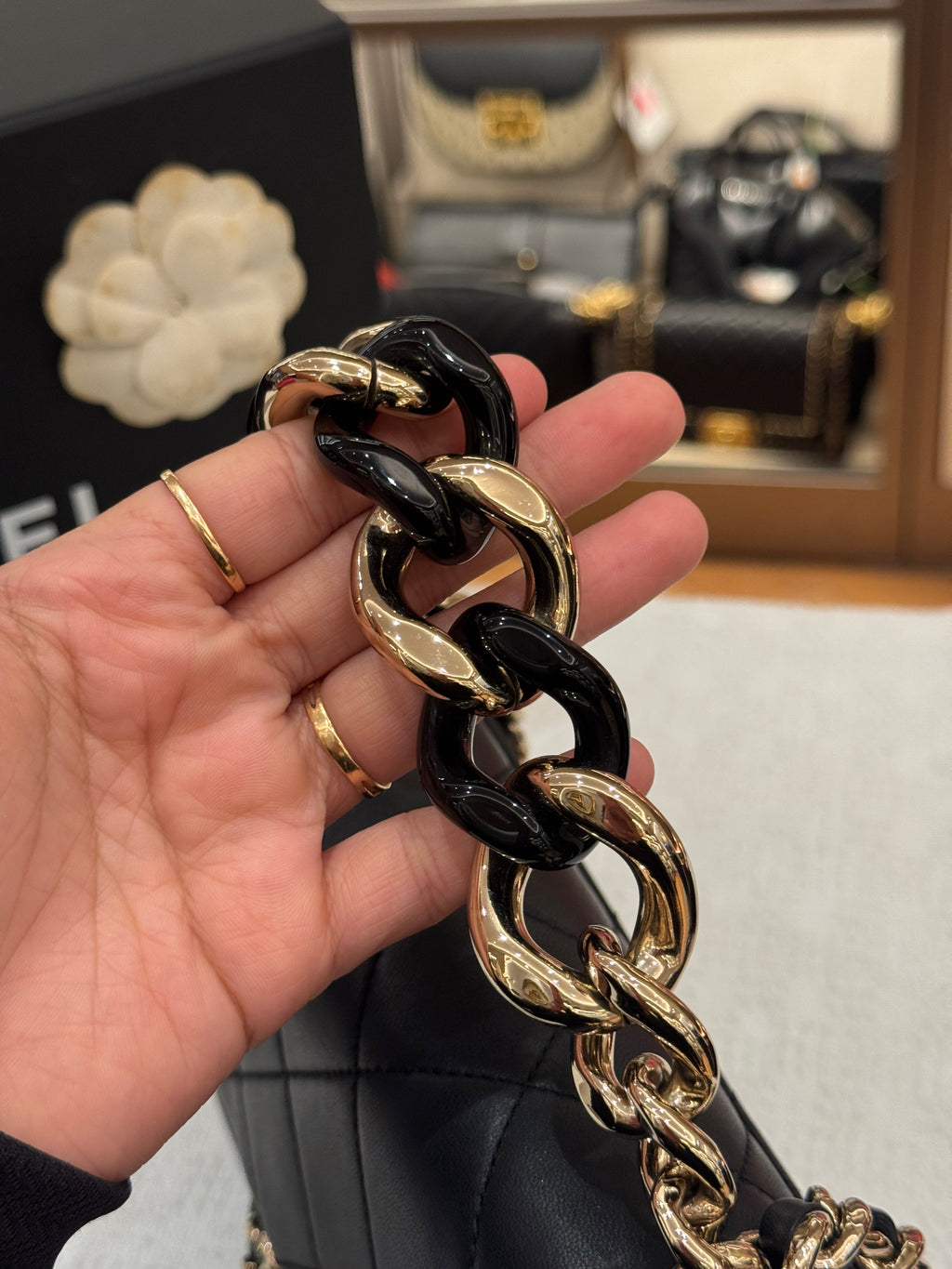 Chanel Resin Flap Chain Black
