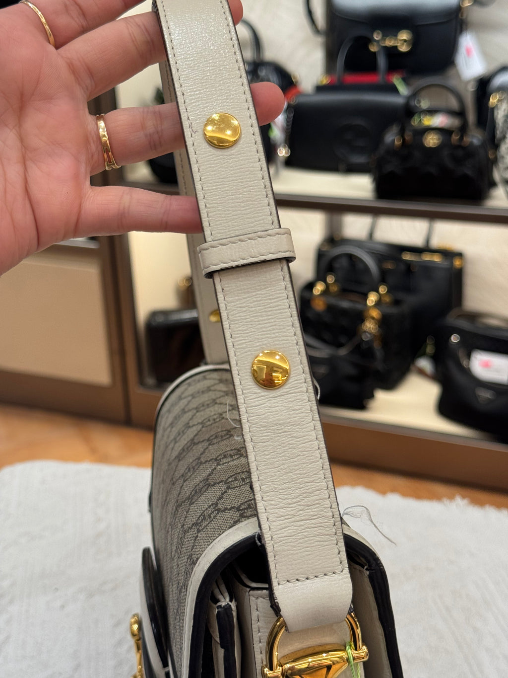 Gucci Horsebit Medium White