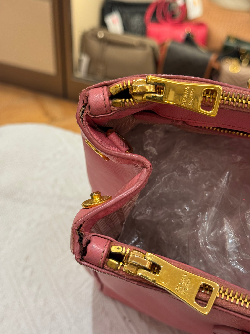 Prada Galierra Double zipper