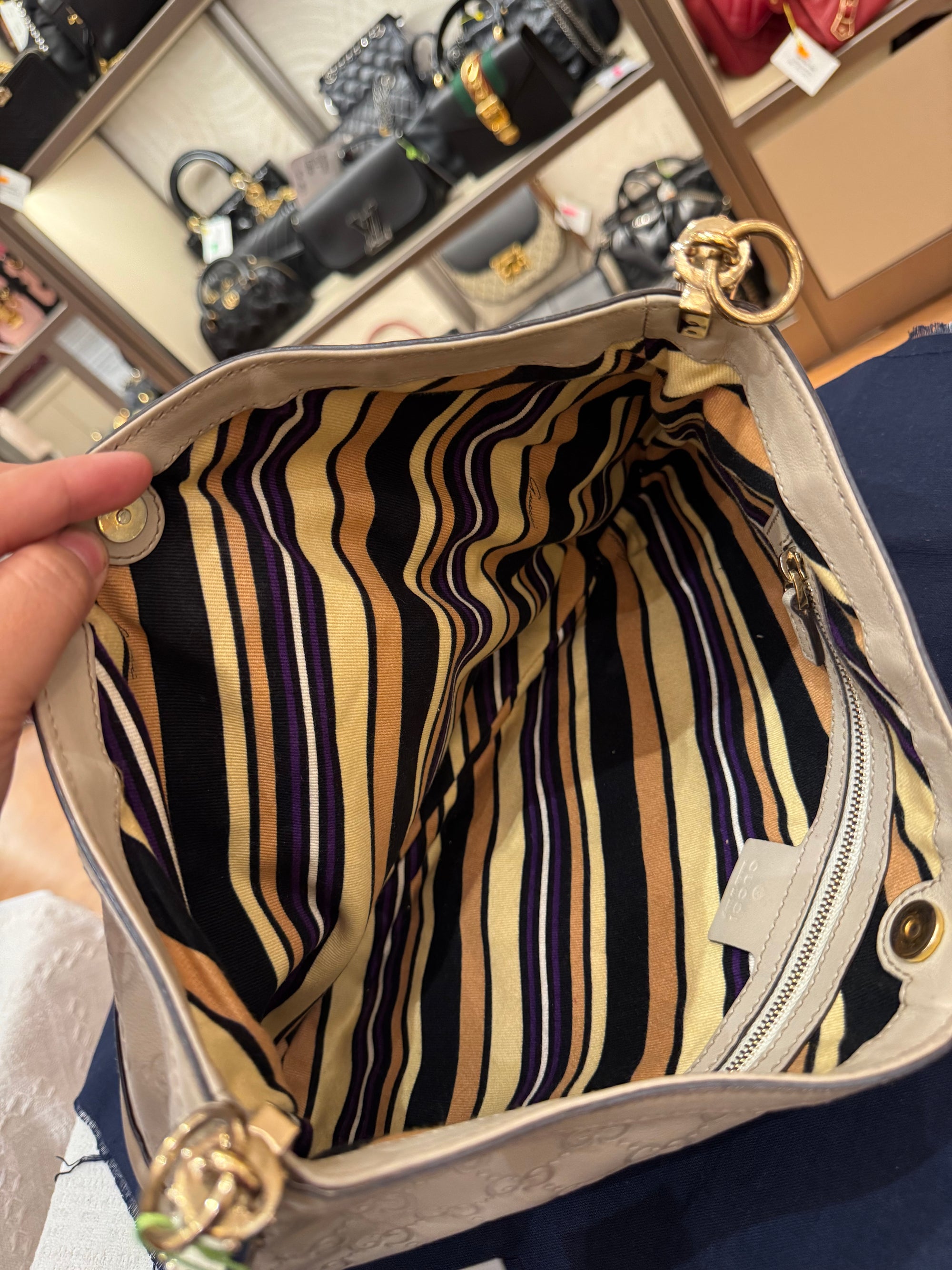 Gucci Britt Hobo Ivory