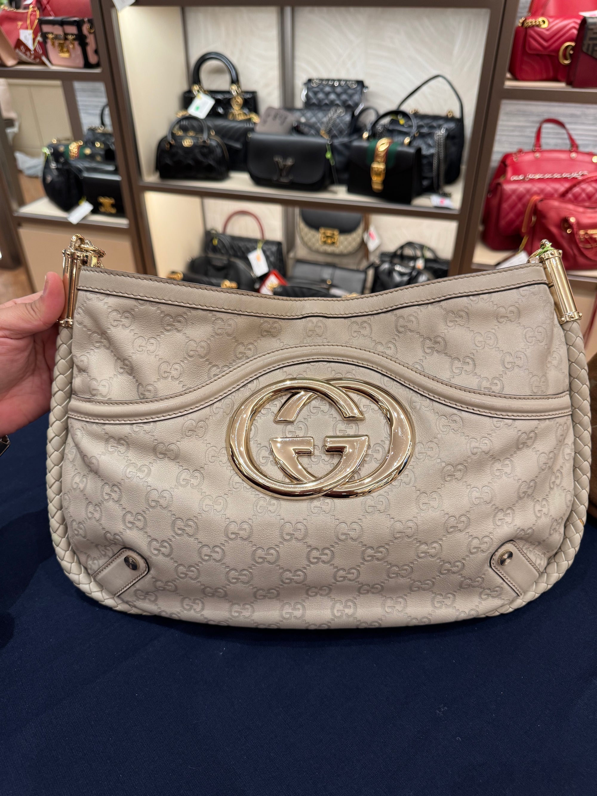 Gucci Britt Hobo Ivory