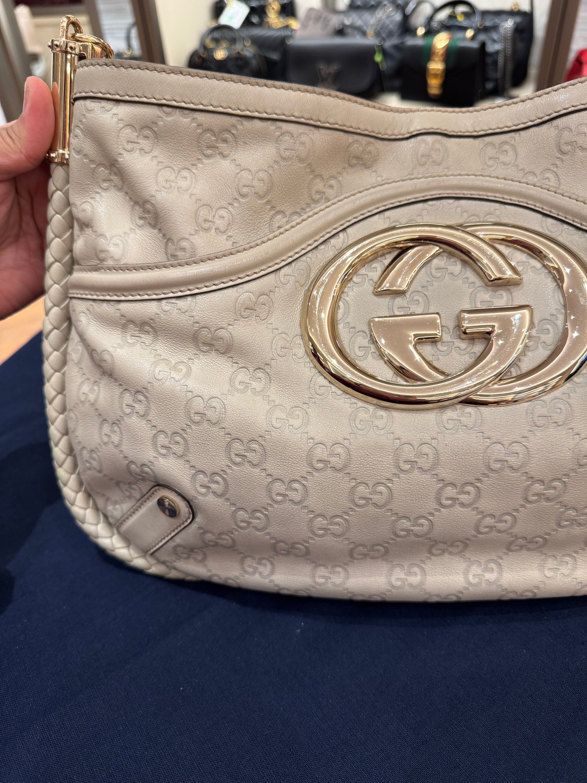 Gucci Britt Hobo Ivory