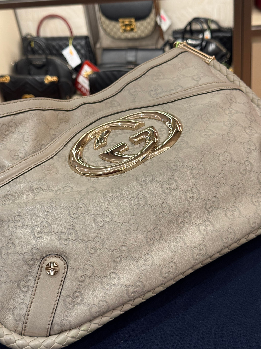 Gucci Britt Hobo Ivory