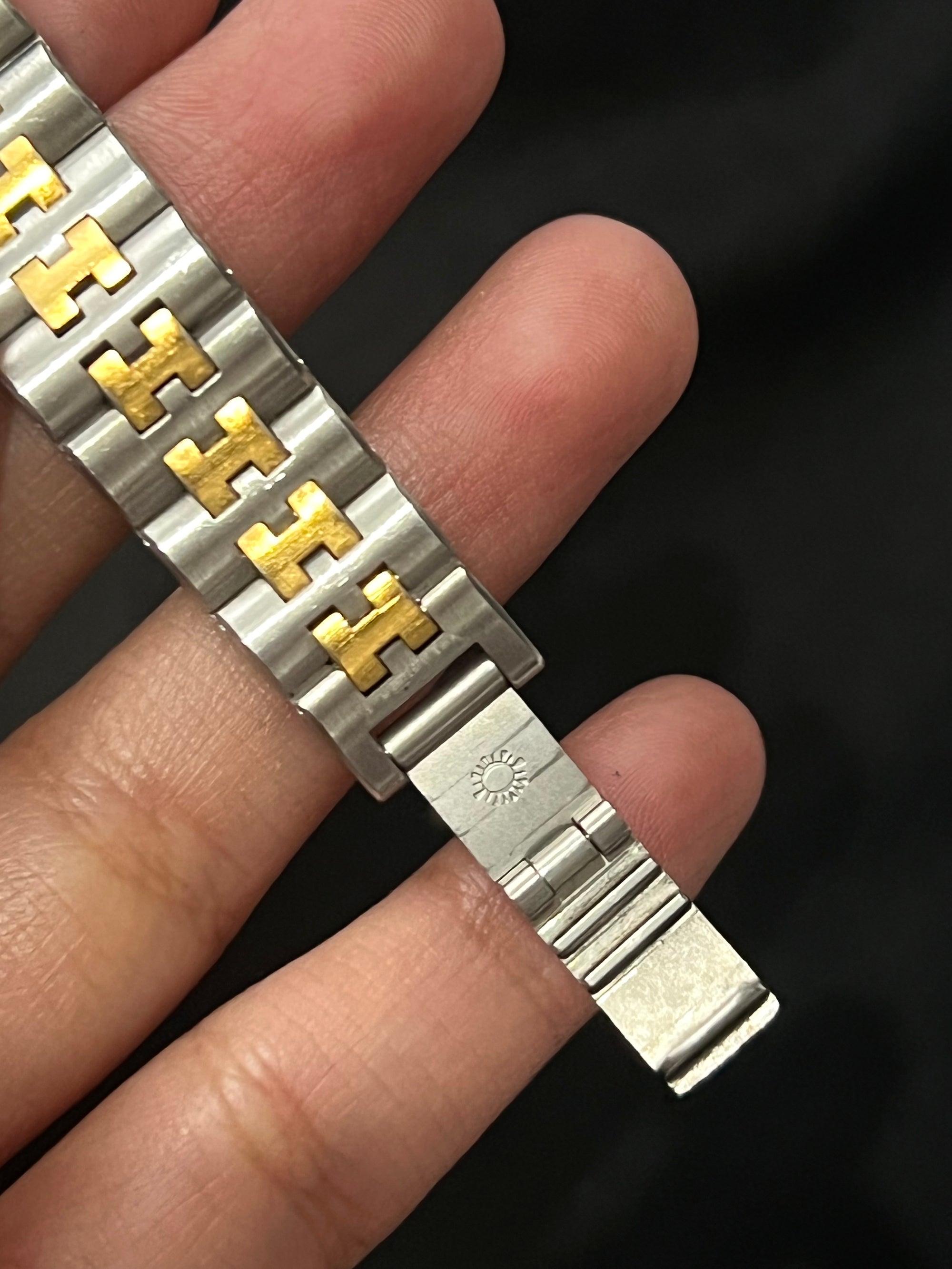 Hermes Clipper Twotoned H Small With Beige Dial