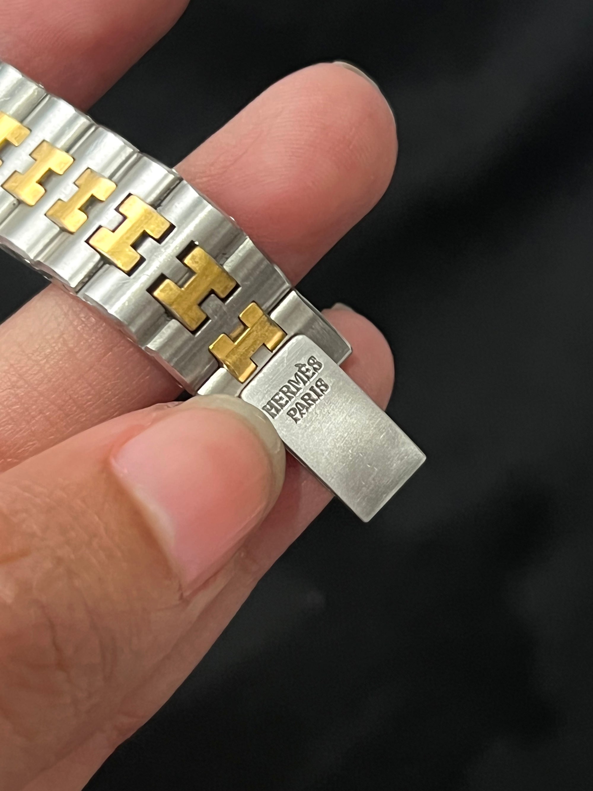 Hermes Clipper Twotoned H Small With Beige Dial