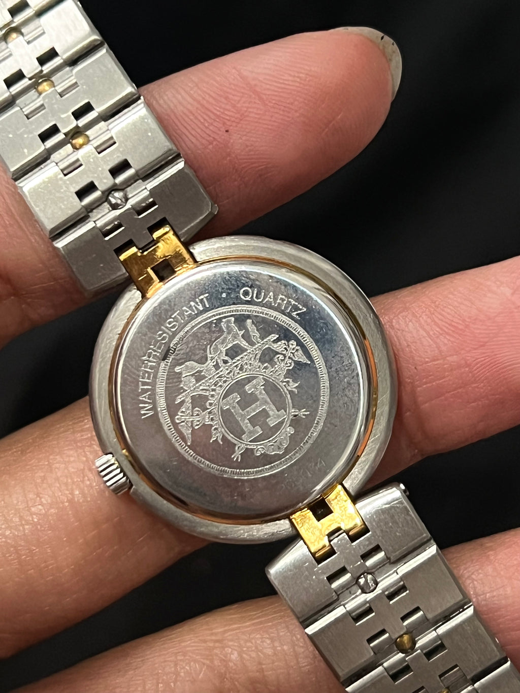 Hermes Clipper Twotoned H Small With Beige Dial