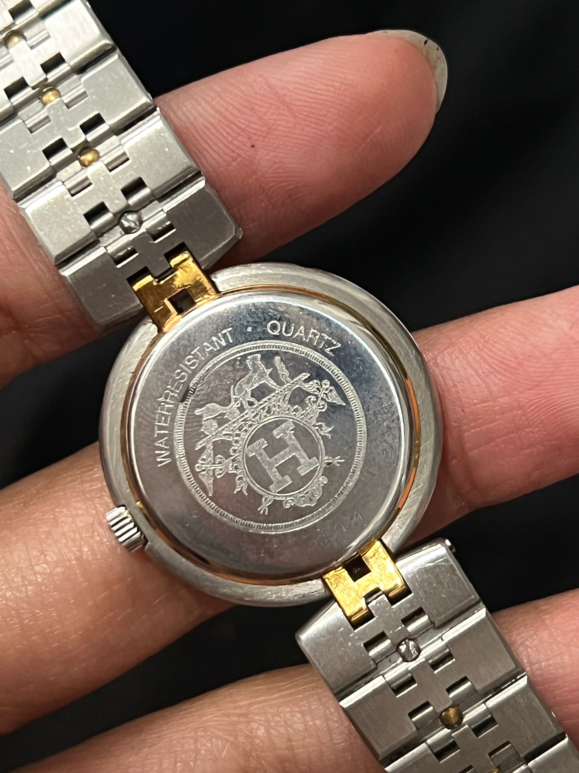 Hermes Clipper Twotoned H Small With Beige Dial