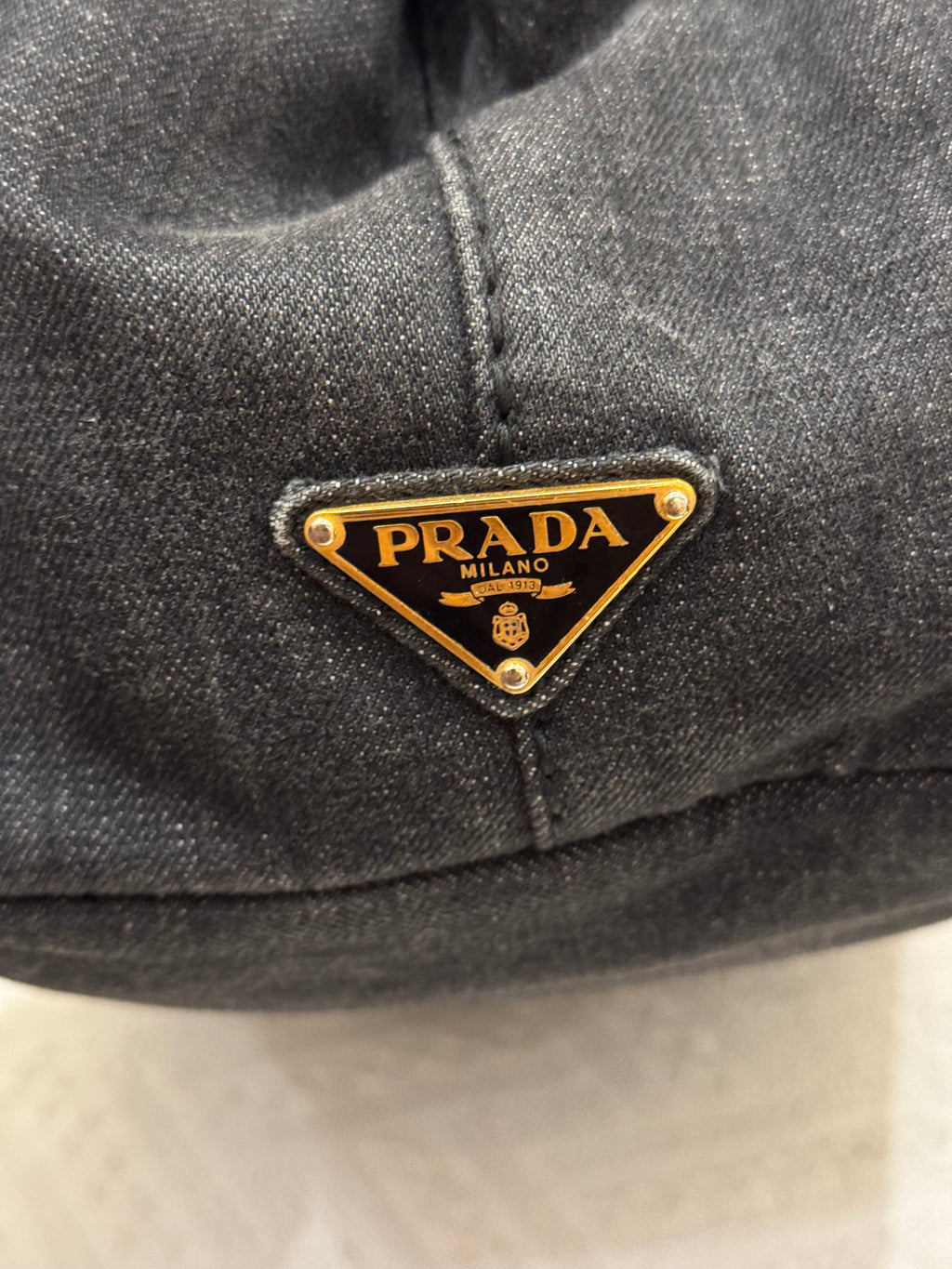 Prada Canapa Denim Tote Small