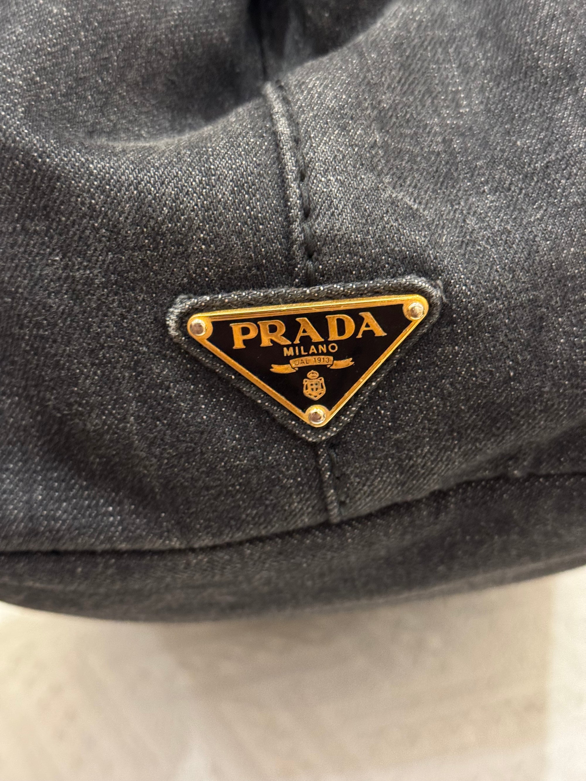 Prada Canapa Denim Tote Small